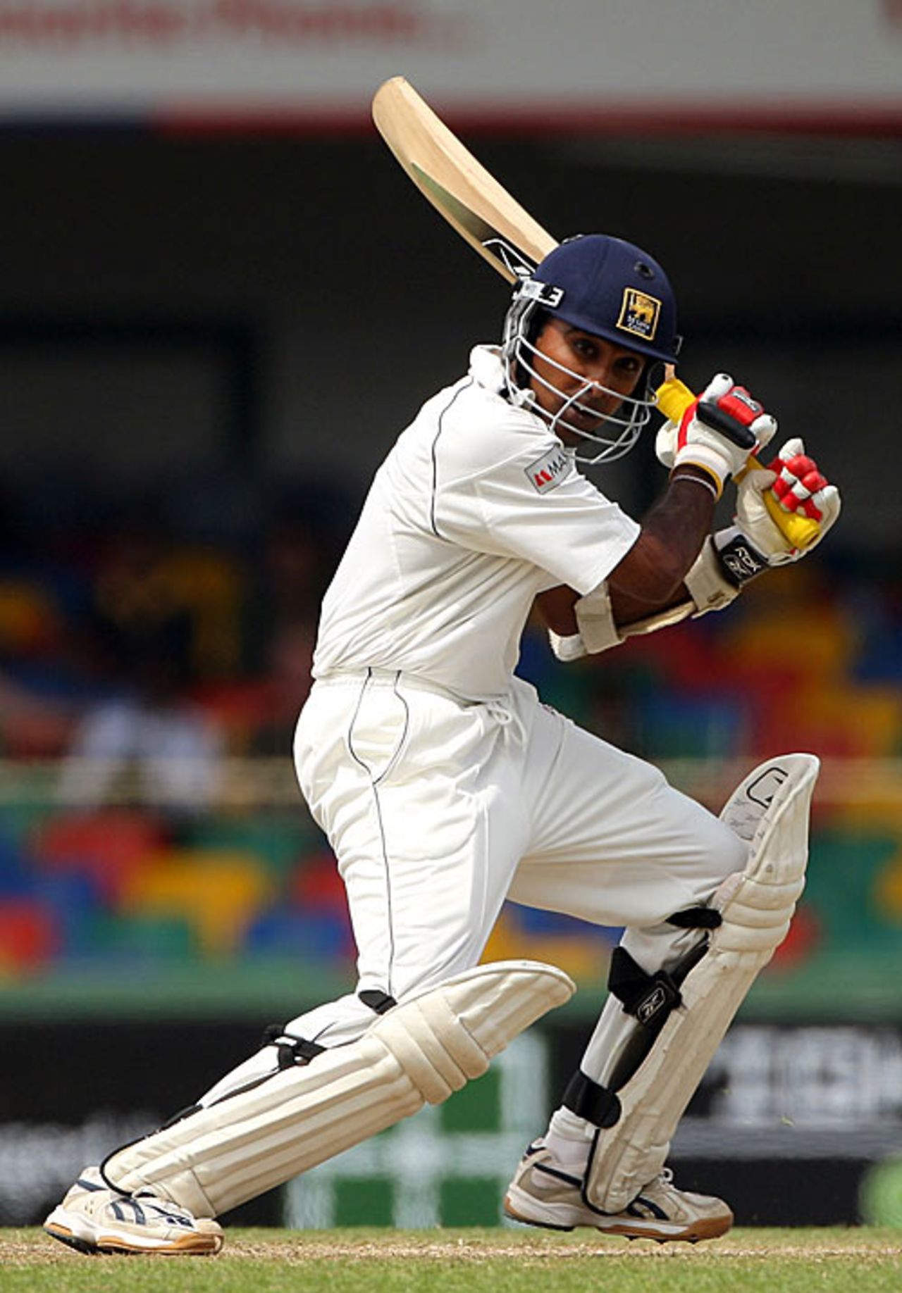 Mahela Jayawardene cuts watchfully, Sri Lanka v England, 2nd Test, Colombo, December 11, 2007