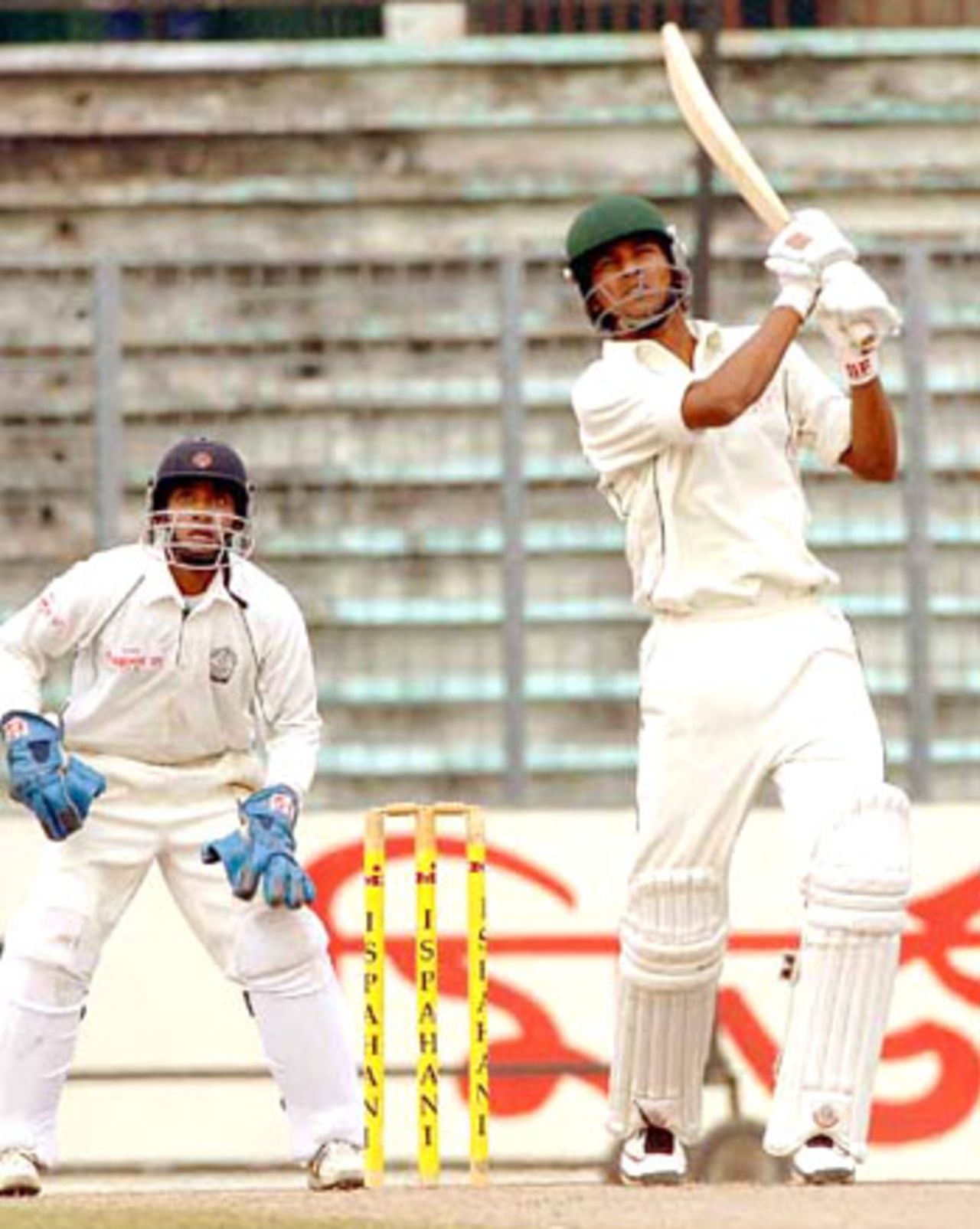 Barisal's Nadif Chowdhury hits a six during his 33-ball 39, Dhaka v Barisal, National Cricket League, 1st day, Fatullah, December 14, 2007