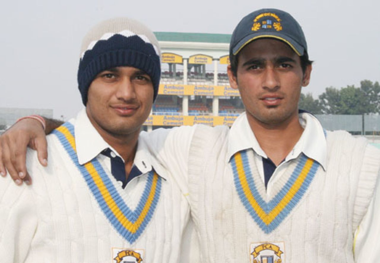 The Kaul brothers, Siddarth and Uday, pose for a picture, Punjab v Orissa, Ranji Trophy Super League, Group A, 6th round, Chandigarh, 2nd day, December 18, 2007 