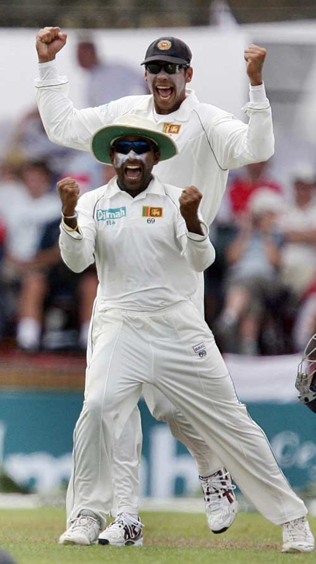 Mahela Jayawardene celebrates his work to complete the run out, Sri Lanka v England, 3rd Test, Galle, 5th day, December 22 2007