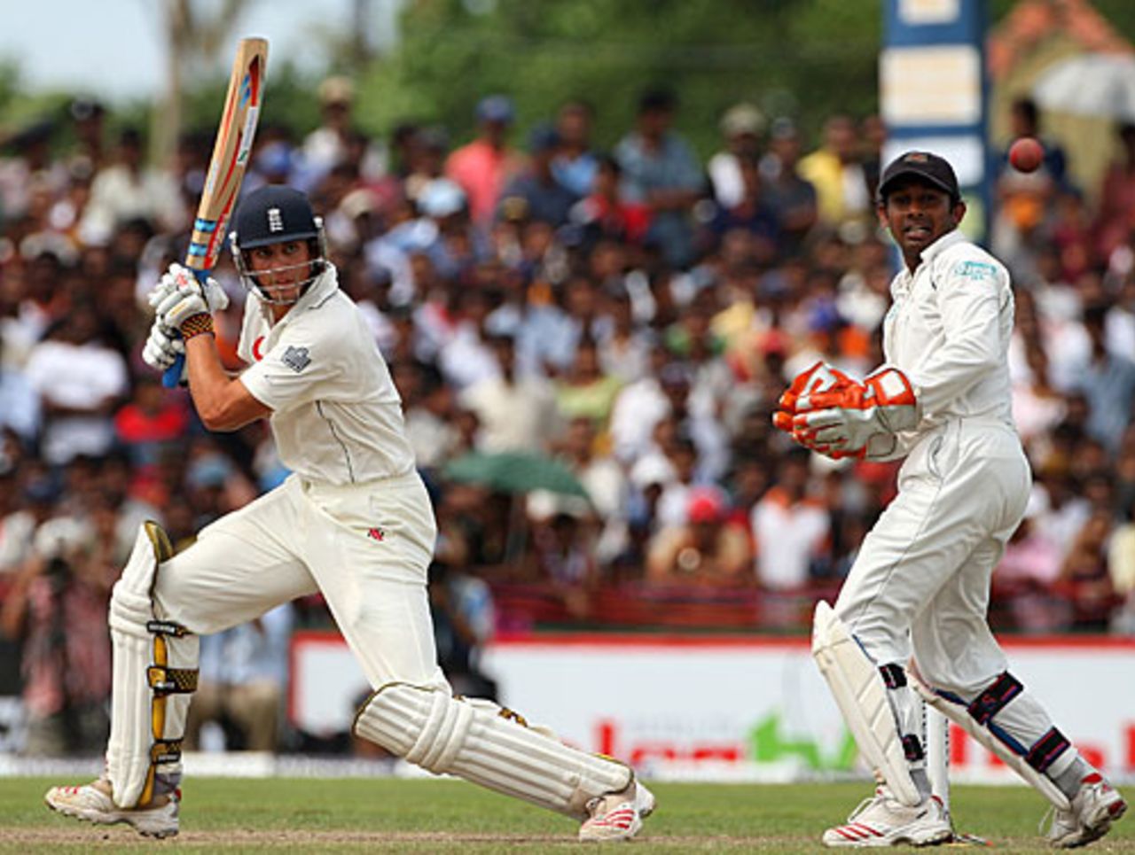 Alastair Cook cuts behind square during his hundred, Sri Lanka v England, 3rd Test, Galle, 5th day, December 22 2007