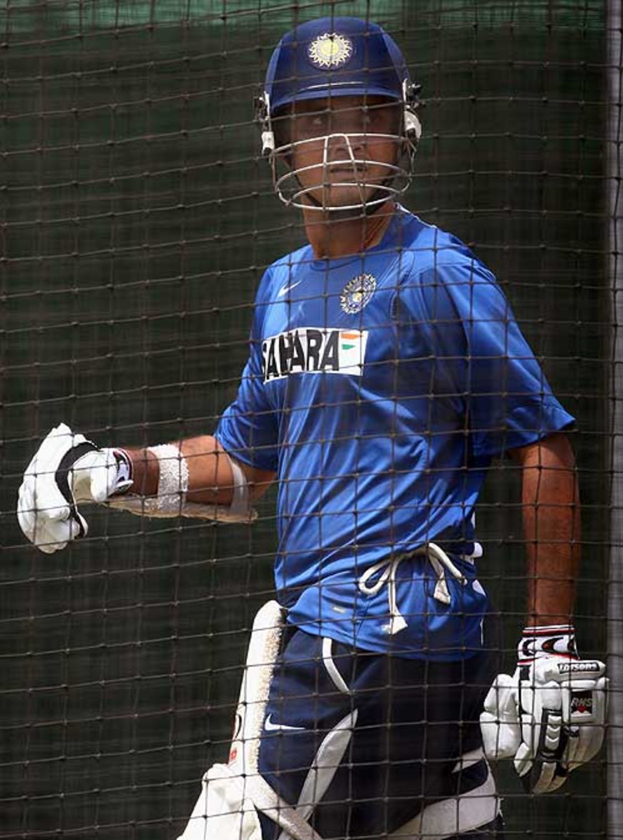 Sourav Ganguly walks in for some batting practice during a net session, MCG, December 24, 2007