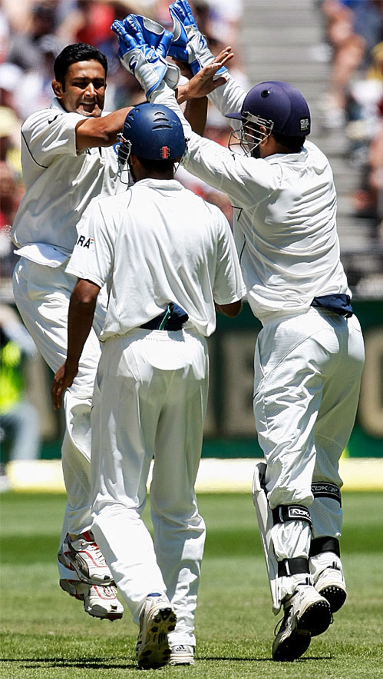 Anil Kumble celebrates dismissing Phil Jaques, Australia v India, 1st Test, MCG, December 26, 2007 