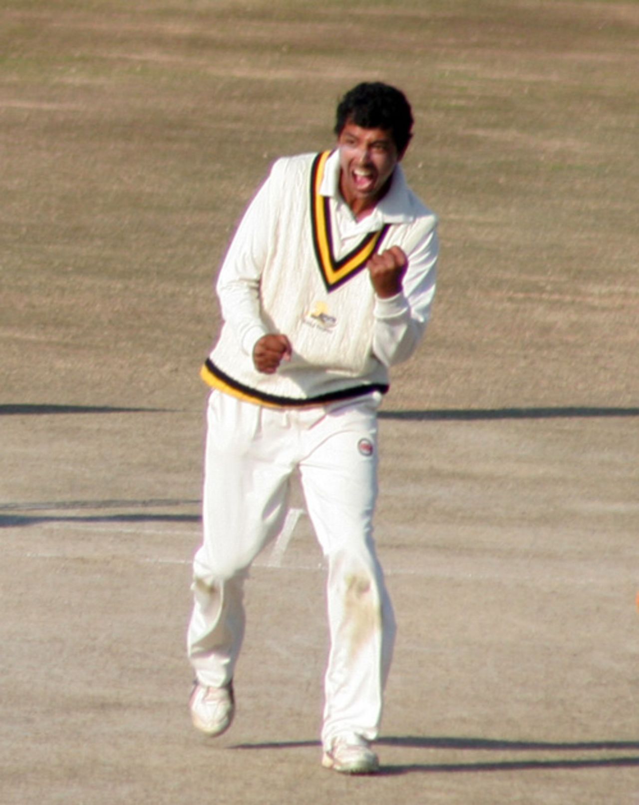 Vishal Bhatia exults after claiming a wicket, Himachal Pradesh v Rajasthan, Ranji Trophy Super League, Group A, 7th round, 2nd day, Dharamsala, December 26, 2007 