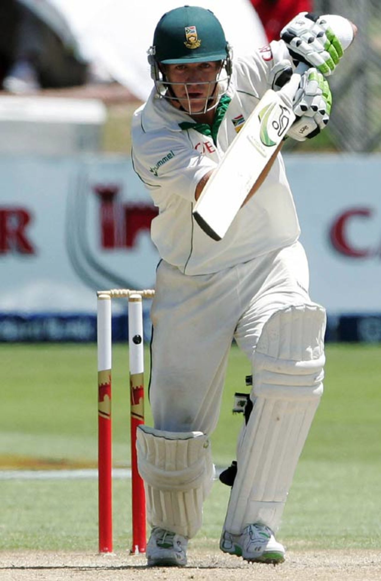 AB de Villiers punches one down the ground, South Africa v West Indies, 1st Test, Port Elizabeth, 3rd day, December 28, 2007