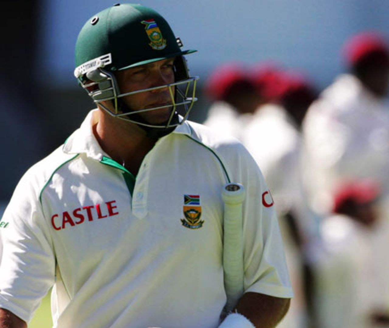 Jacques Kallis was not amused after being given out wrongly, South Africa v West Indies, 1st Test, Port Elizabeth, 4th day, December 29, 2007
