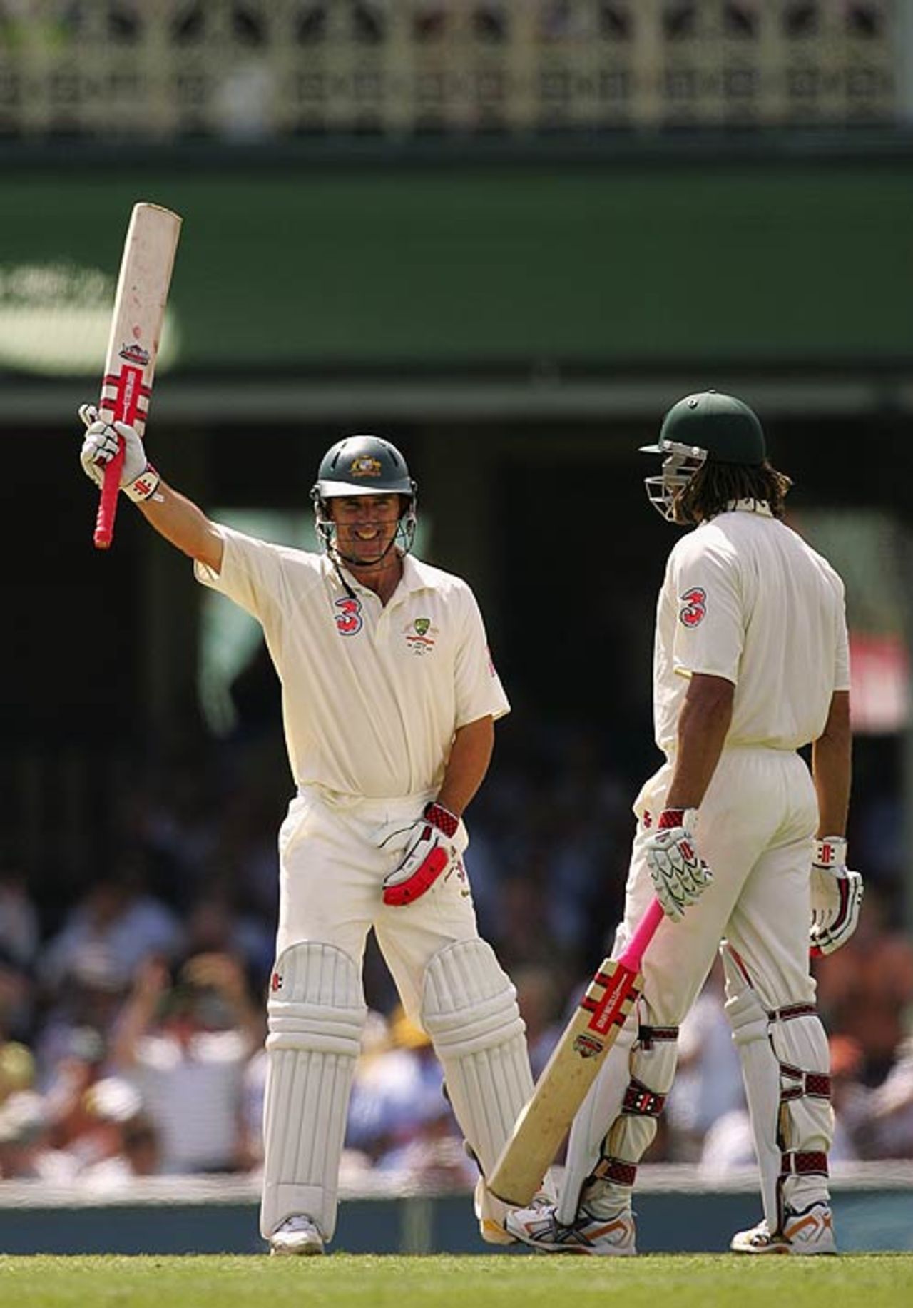 Brad Hogg celebrates his first Test half-century, Australia v India, 2nd Test, Sydney, 1st day, January 2, 2008