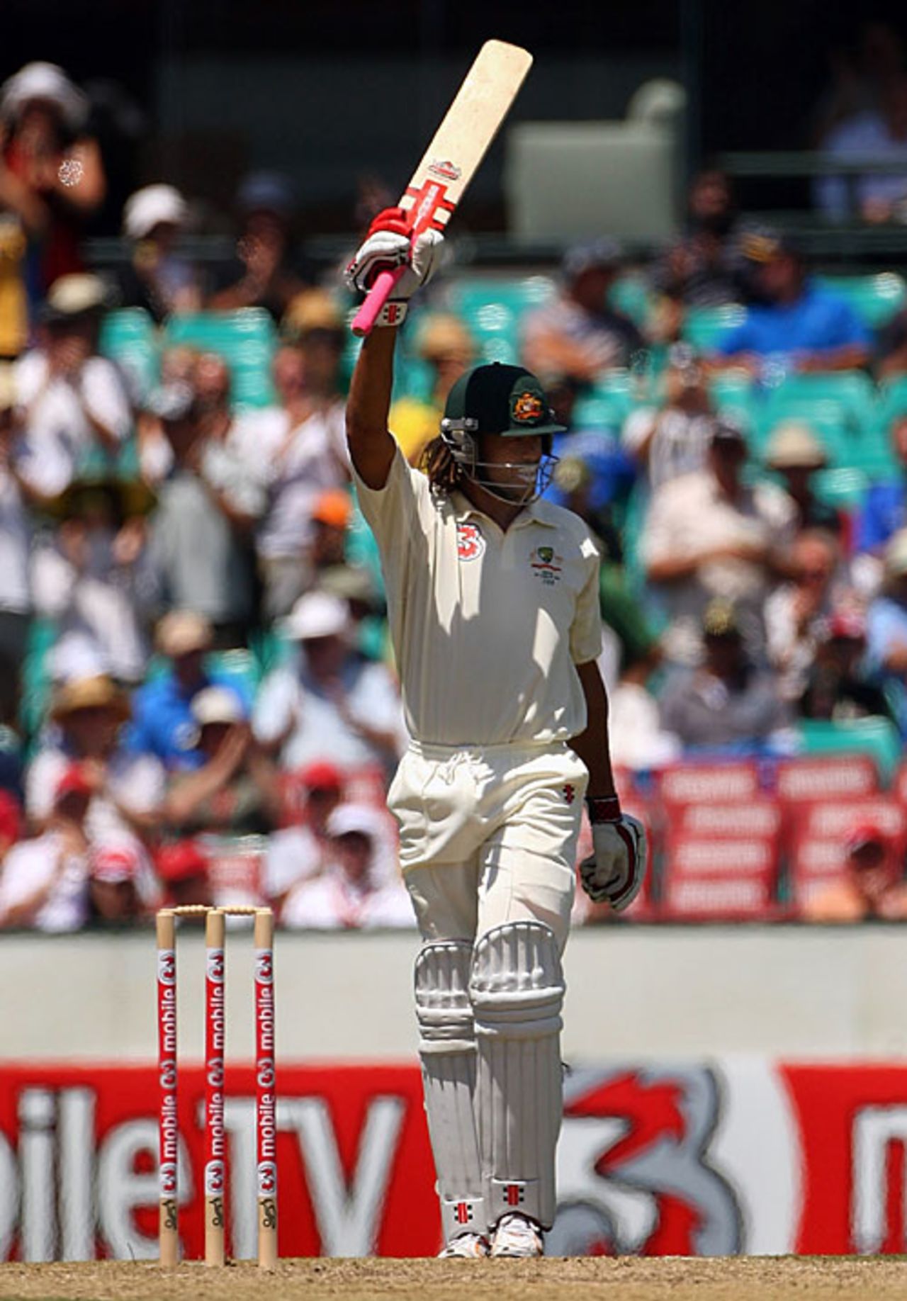 Andrew Symonds celebrates his 150, Australia v India, 2nd Test, Sydney, 2nd day, January 3, 2008