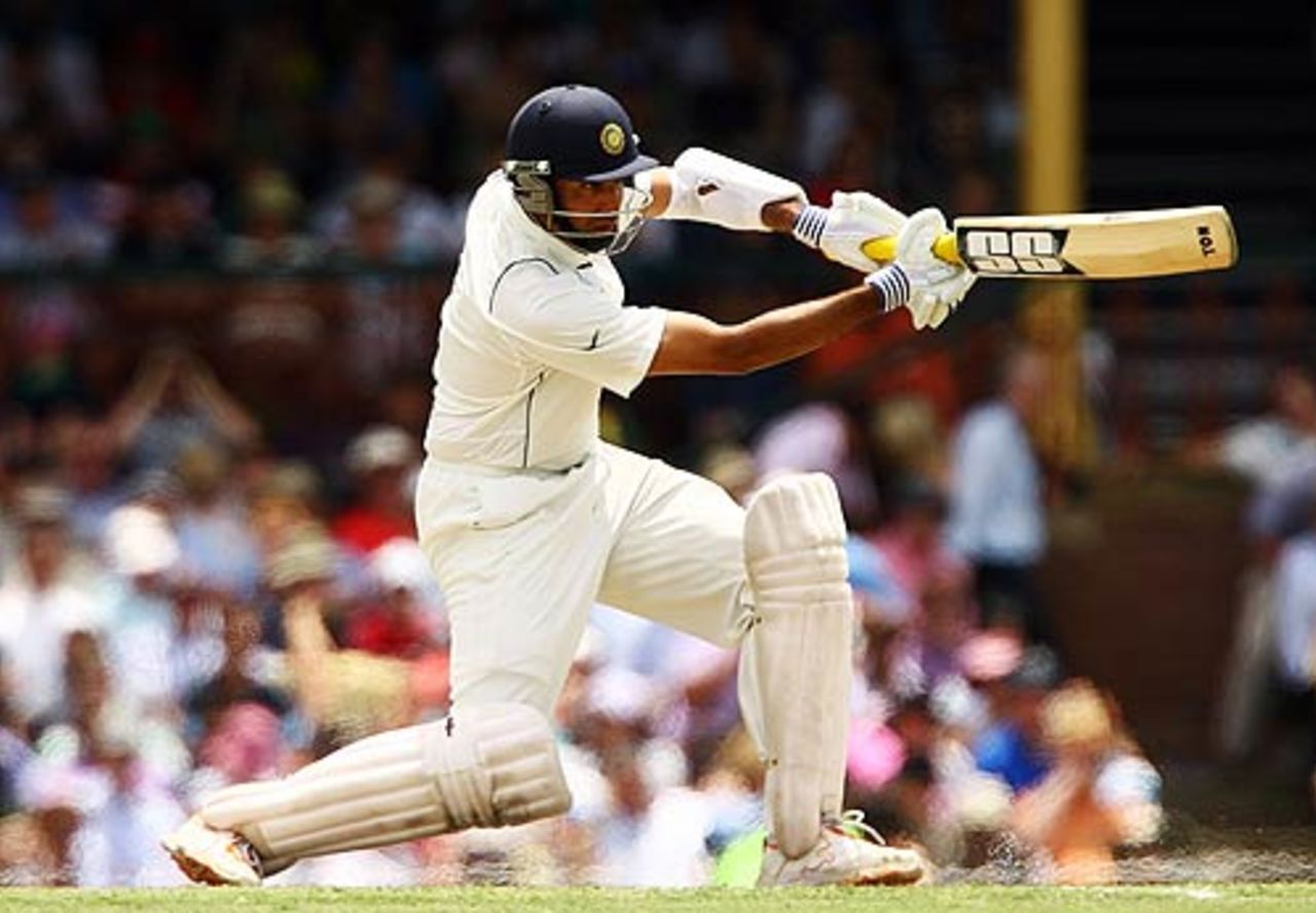 VVS Laxman drives through the off side, Australia v India, 2nd Test, Sydney, 2nd day, January 3, 2008