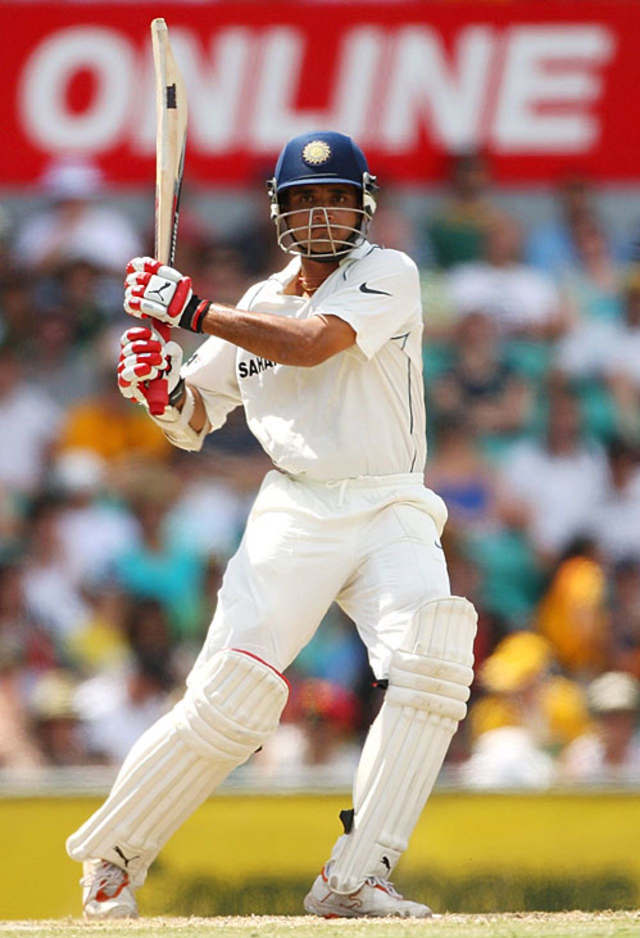 Sourav Ganguly pulls during his brisk half-century, Australia v India, 2nd Test, Sydney, 3rd day, January 4, 2008