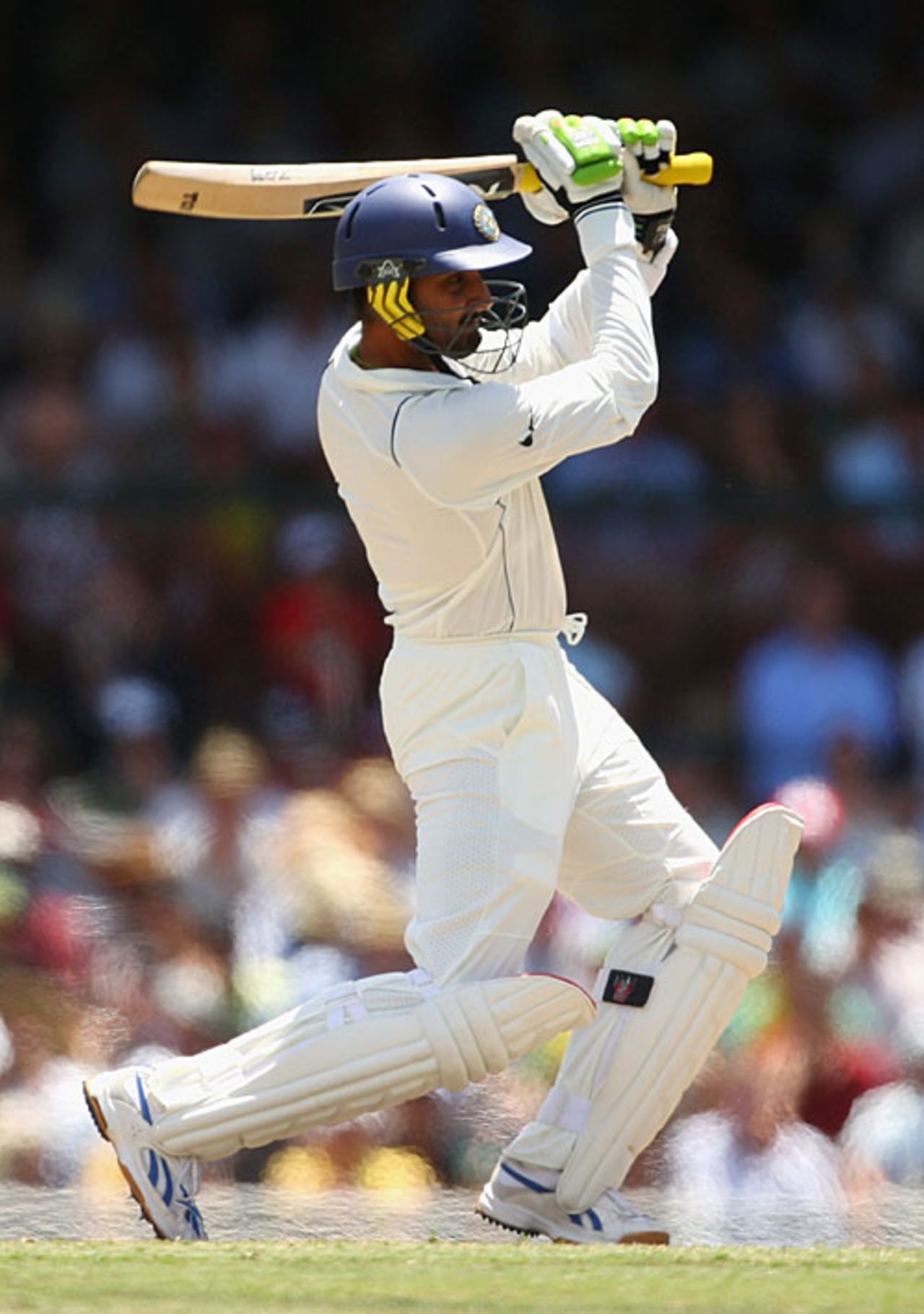Harbhajan Singh drives down the ground, Australia v India, 2nd Test, Sydney, 3rd day, January 4, 2008
