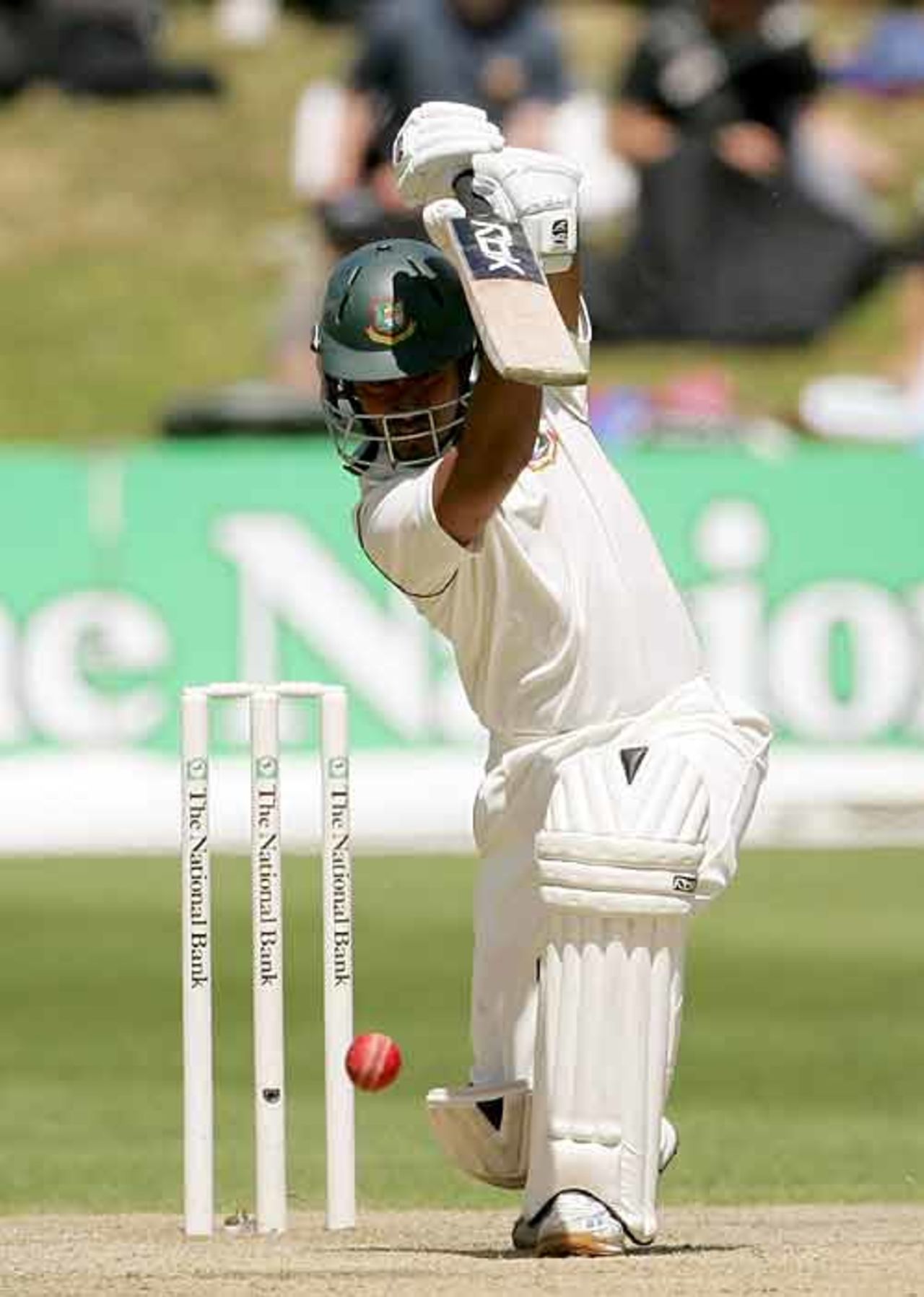 Mohammad Ashraful drives during his 23, New Zealand v Bangladesh, 1st Test, Dunedin, 3rd day, January 6, 2008