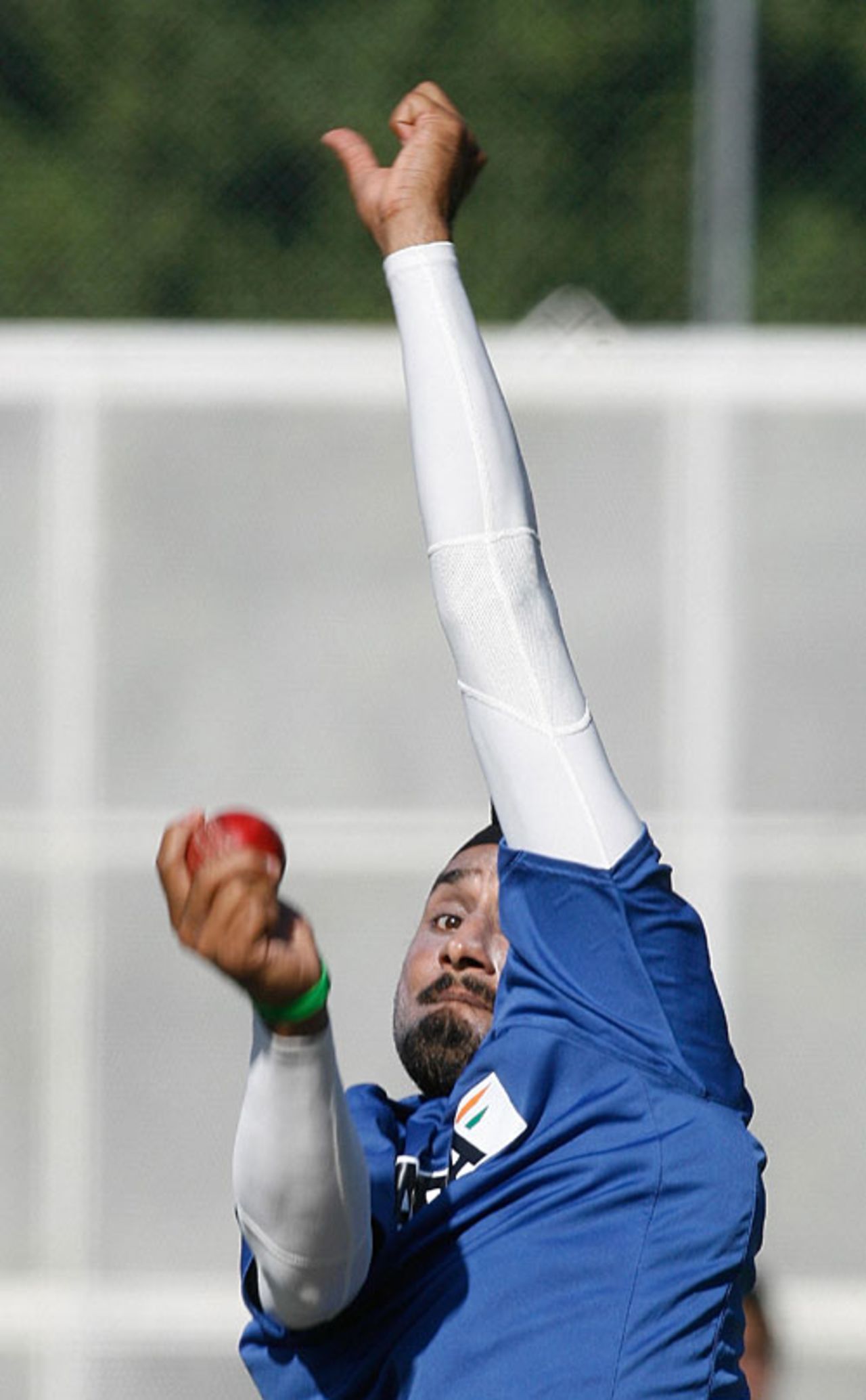 Harbhajan Singh bowls in the nets, Canberra, January 9, 2008