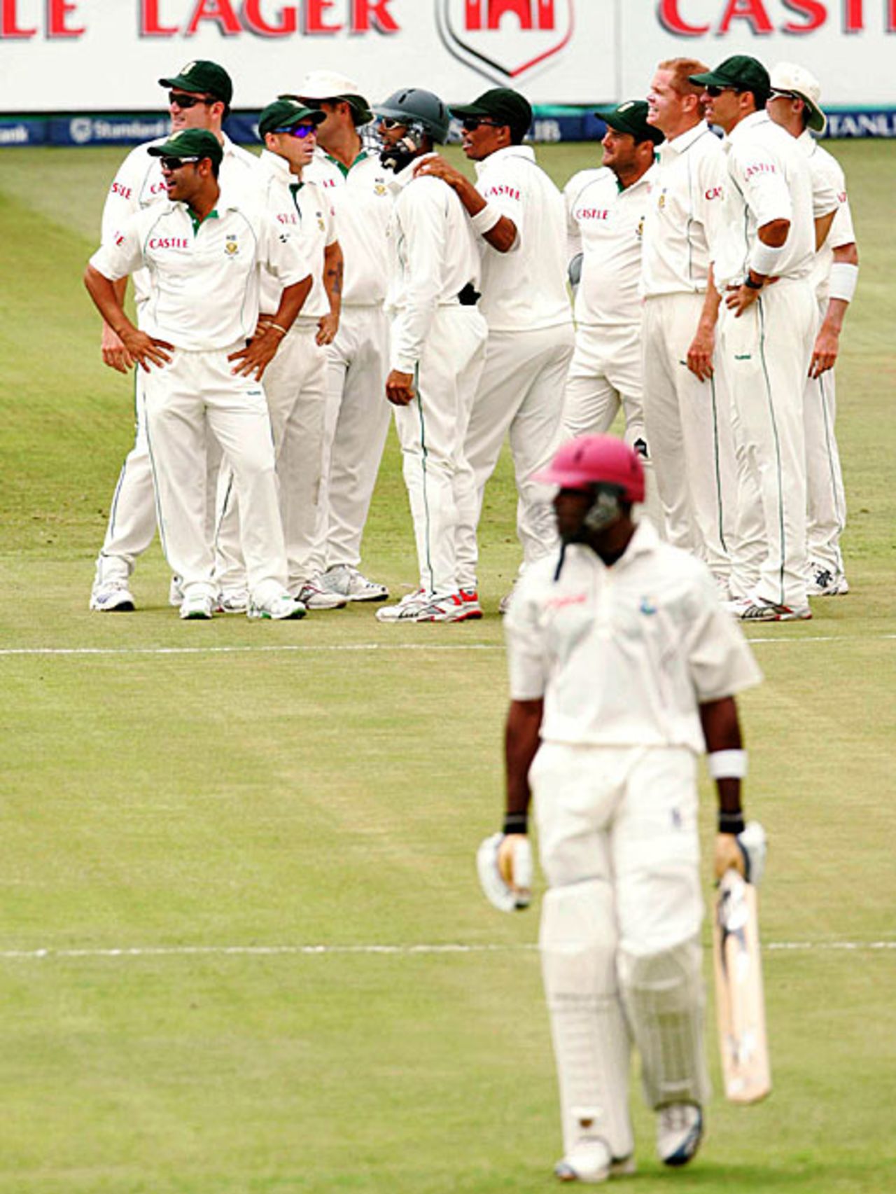 South Africa celebrate the fall of Brenton Parchment, South Africa v West Indies, 3rd Test, Durban, January 10, 2007