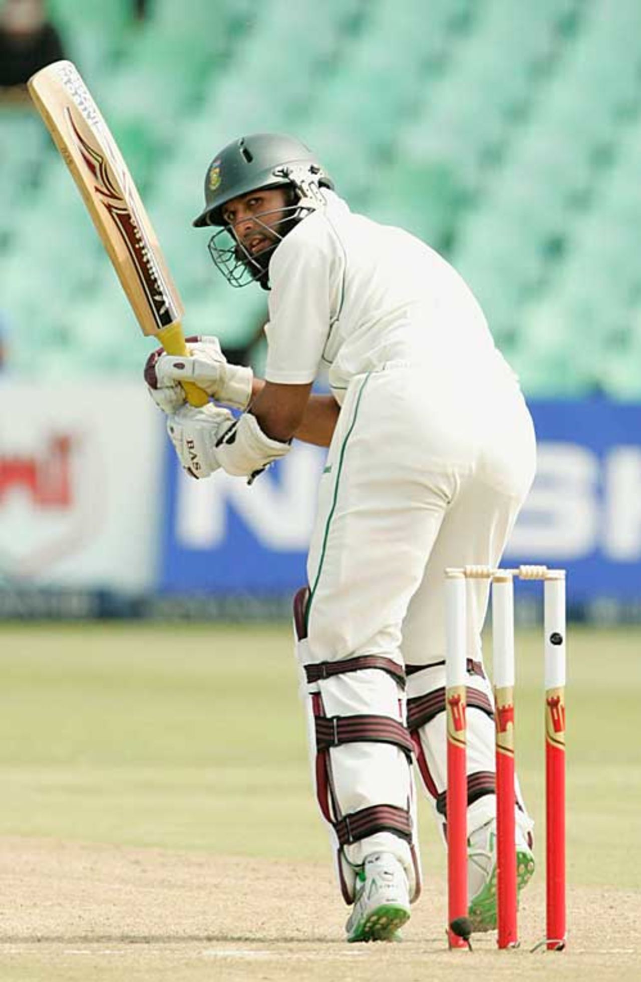 Hashim Amla flicks a ball fine as the runs pile up, South Africa v West Indies, 3rd Test, Durban, January 10, 2007