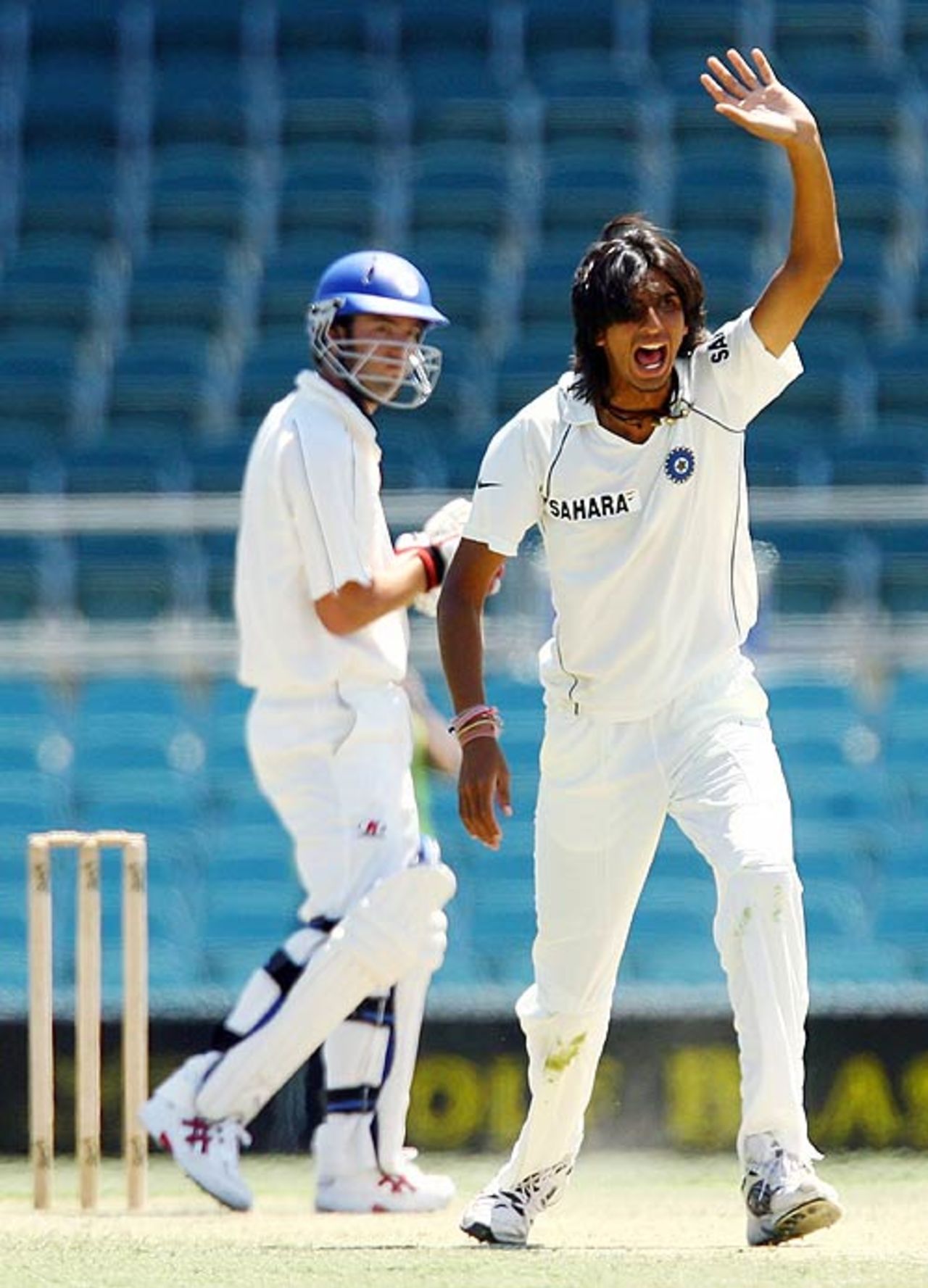 Ishant Sharma appeals for the wicket of Johnathan Dean, ACT XI v Indians, 2nd day, Canberra, January 11, 2008
