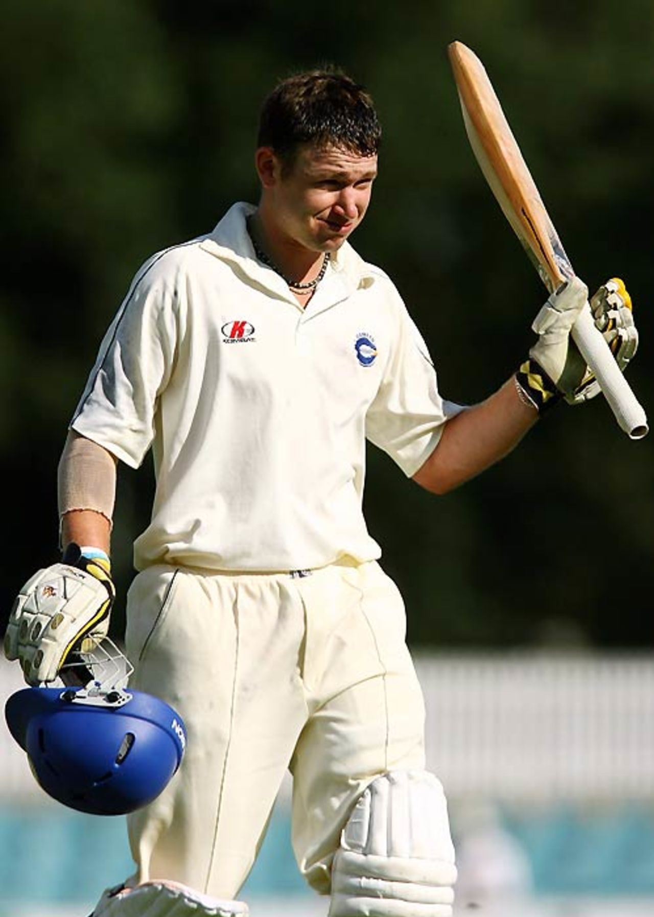 John Rogers walks off after scoring 98, ACT XI v Indians, 2nd day, Canberra, January 11, 2008