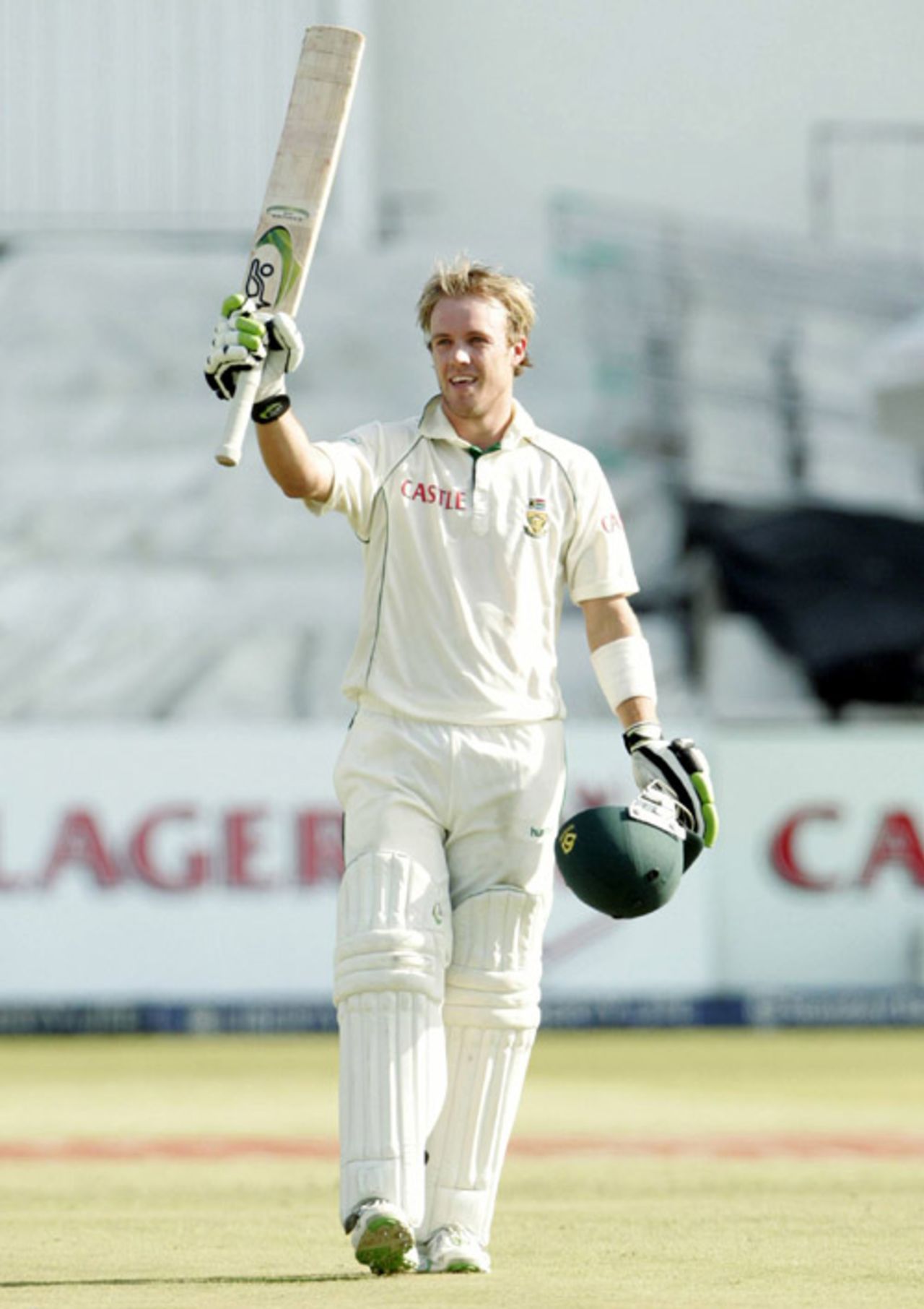 AB de Villiers savours his fourth Test hundred, South Africa v West Indies, 3rd Test, Durban, 2nd day, January 11, 2008