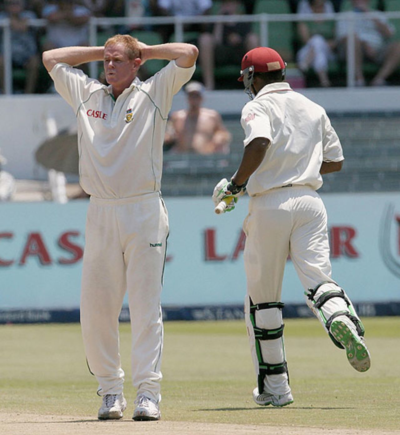 Shaun Pollock rues his misfortune in his final Test, South Africa v West Indies, 3rd Test, Durban, 3rd day, January 12, 2008 