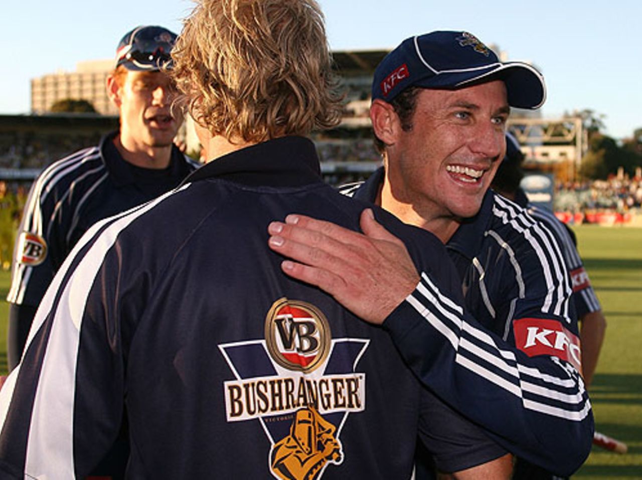 David Hussey is all smiles after victory, Western Australia v Victoria, KFC Twenty20 final, January 13, 2008