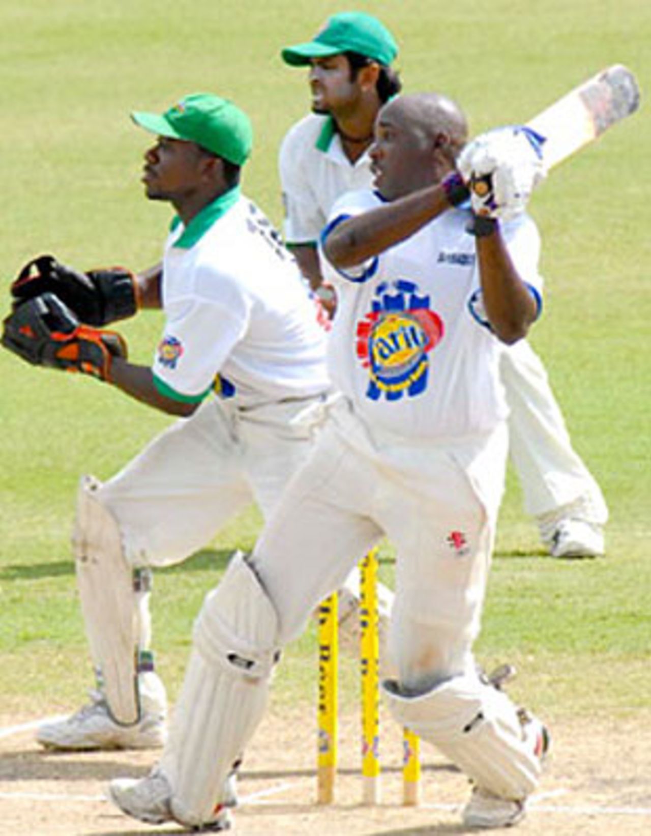 Carlo Morris cutting to the boundary during his pugnacious maiden half-century, Barbados v Guyana, Carib Beer Series, Bridgetown, January 13, 2008