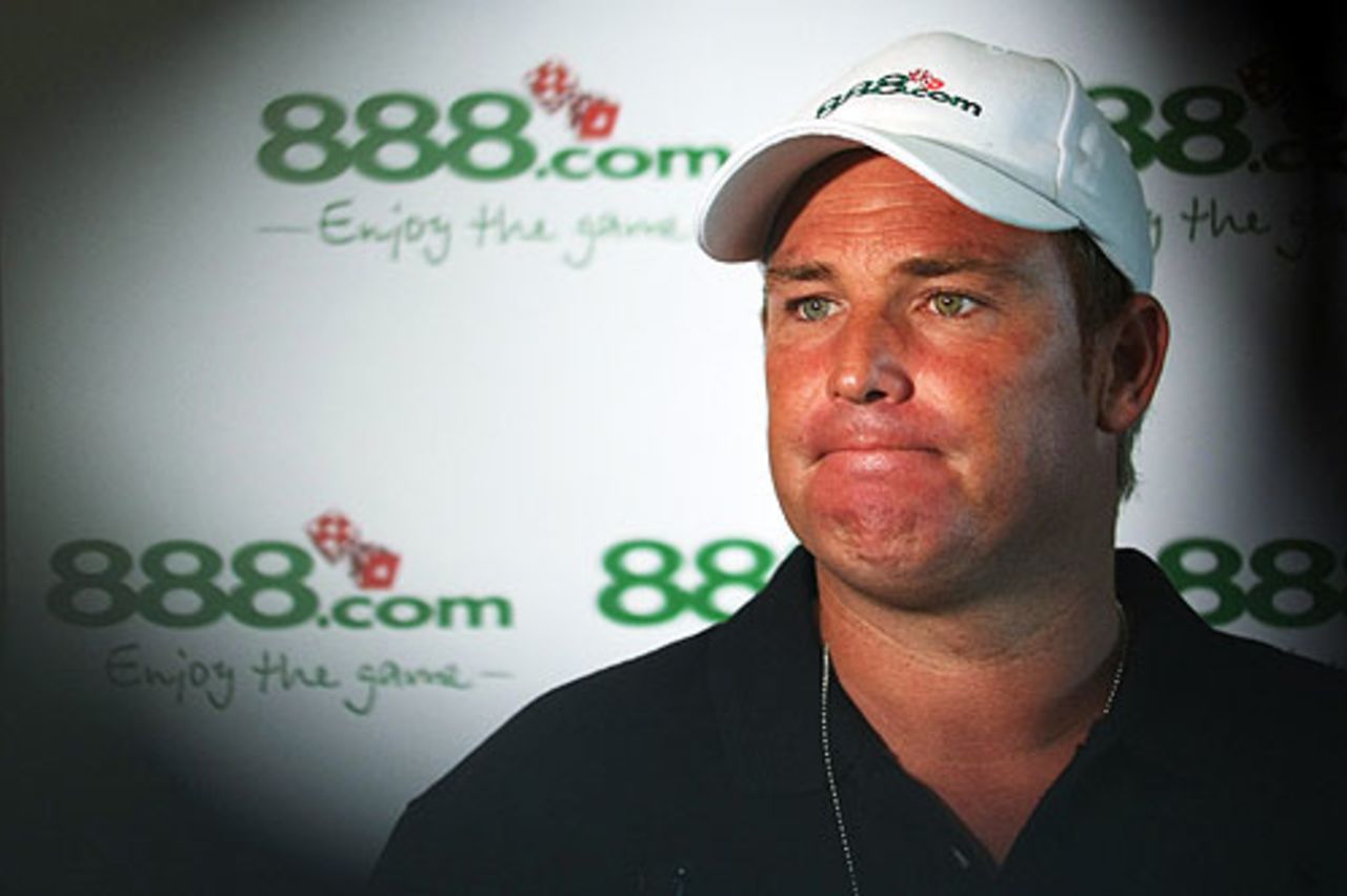 Shane Warne at a press conference to announce his Poker Sponsorship by 888.com, Melbourne, January 16, 2008