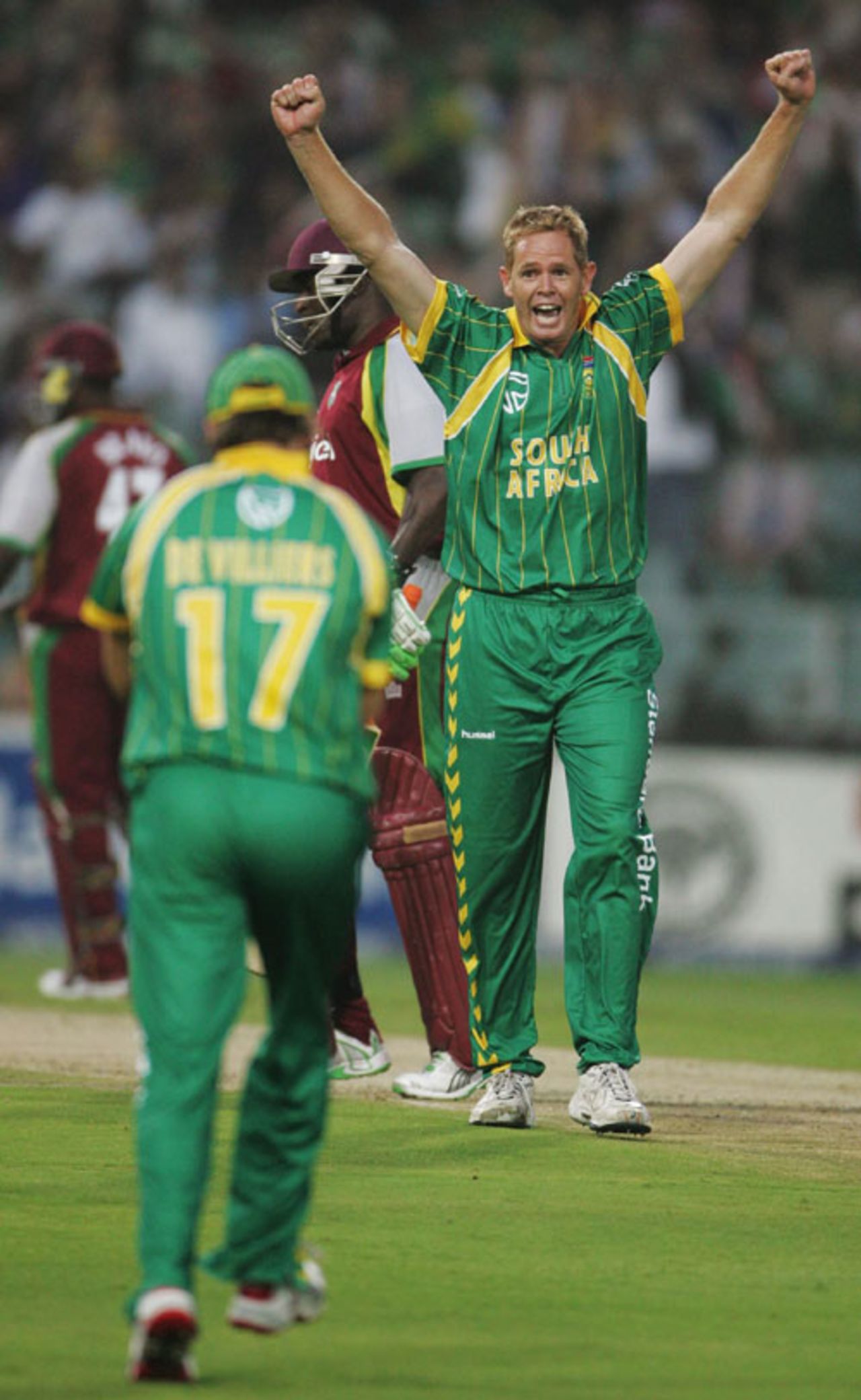 Shaun Pollock bows out of international Twenty20 with a wicket in his final over, South Africa v West Indies, 2nd Twenty20, Wanderers, January 18, 2008