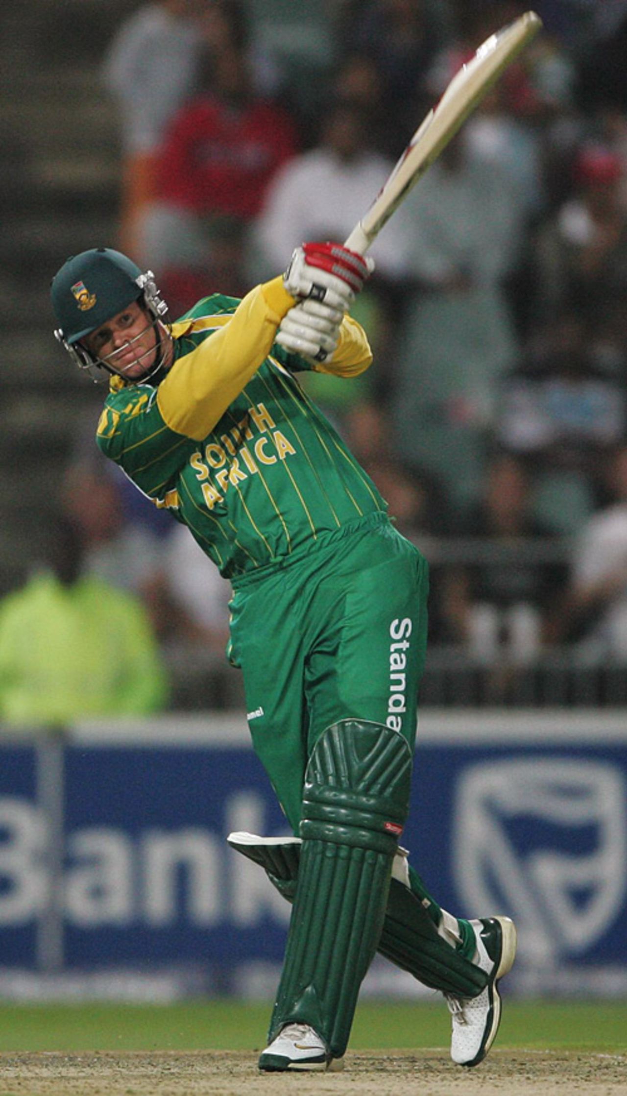 Shaun Pollock launches a six over the top during his matchwinning 36, South Africa v West Indies, 2nd Twenty20, Wanderers, January 18, 2008