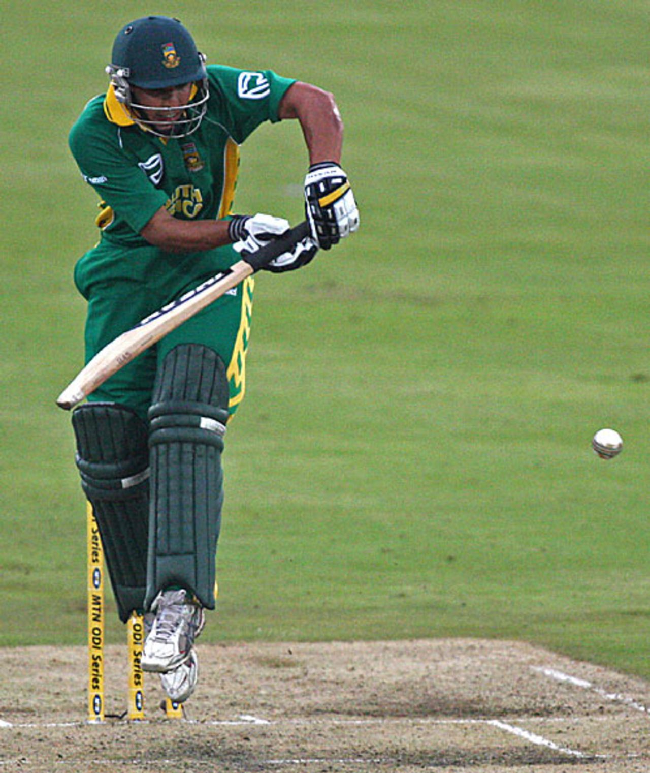 Justin Ontong jumps back and nudges to leg, South Africa v West Indies, 1st ODI, Centurion, January 20, 2008
