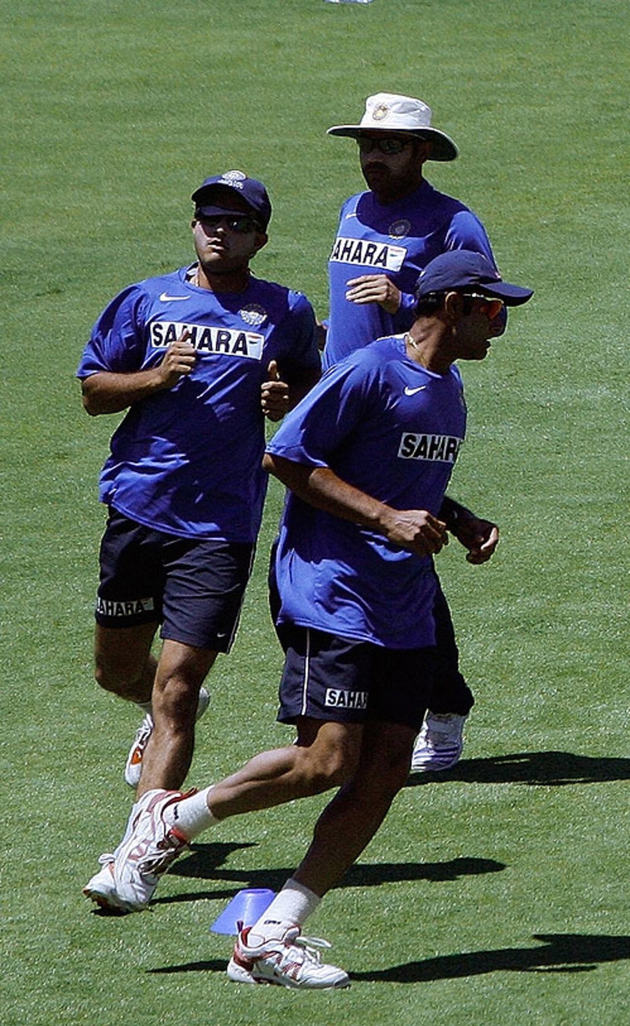 The Indians go through their paces at the Adelaide Oval, Adelaide, January 22, 2008
