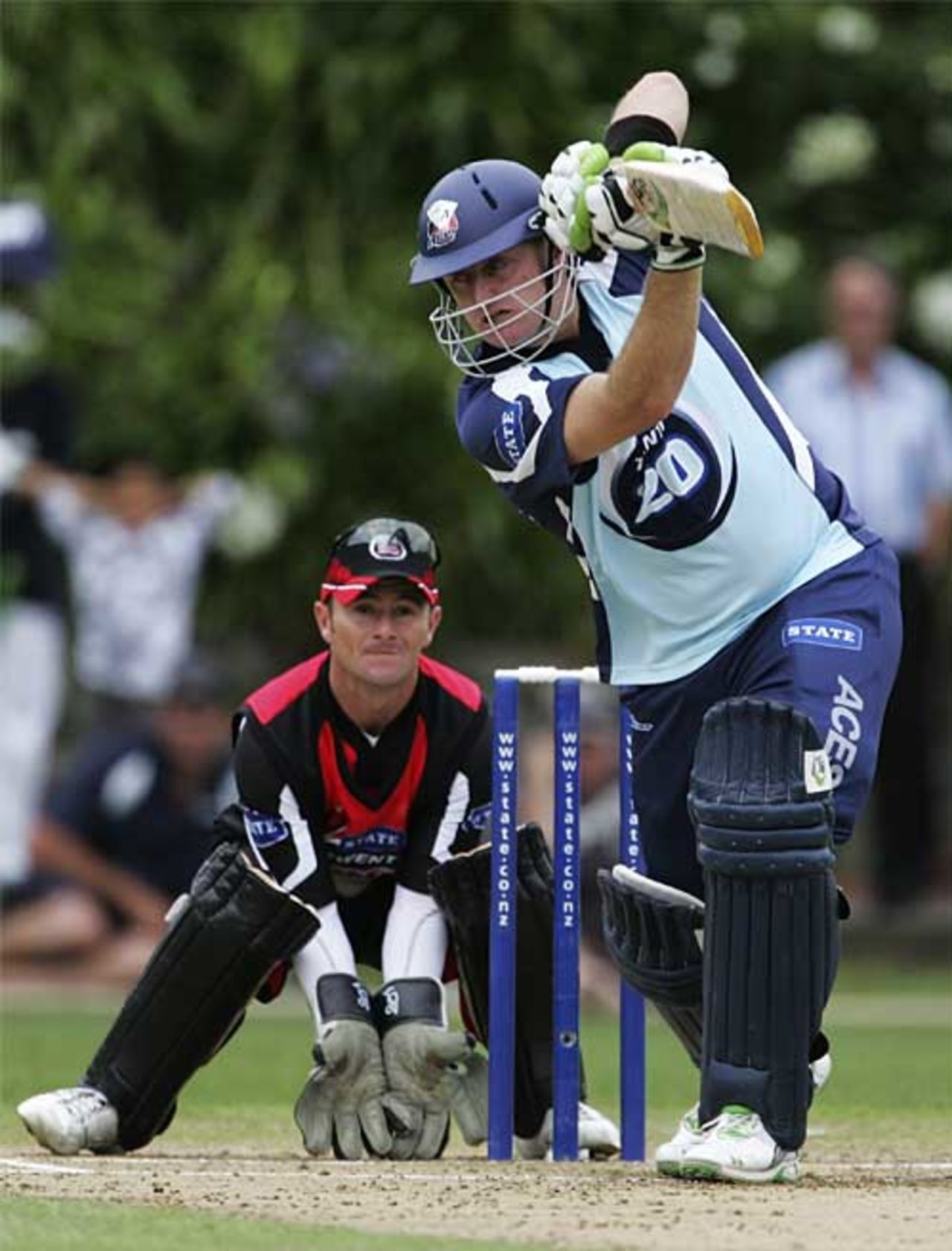 Scott Styris goes through the off side, Auckland v Canterbury, Twenty20, Auckland, January 23, 2008