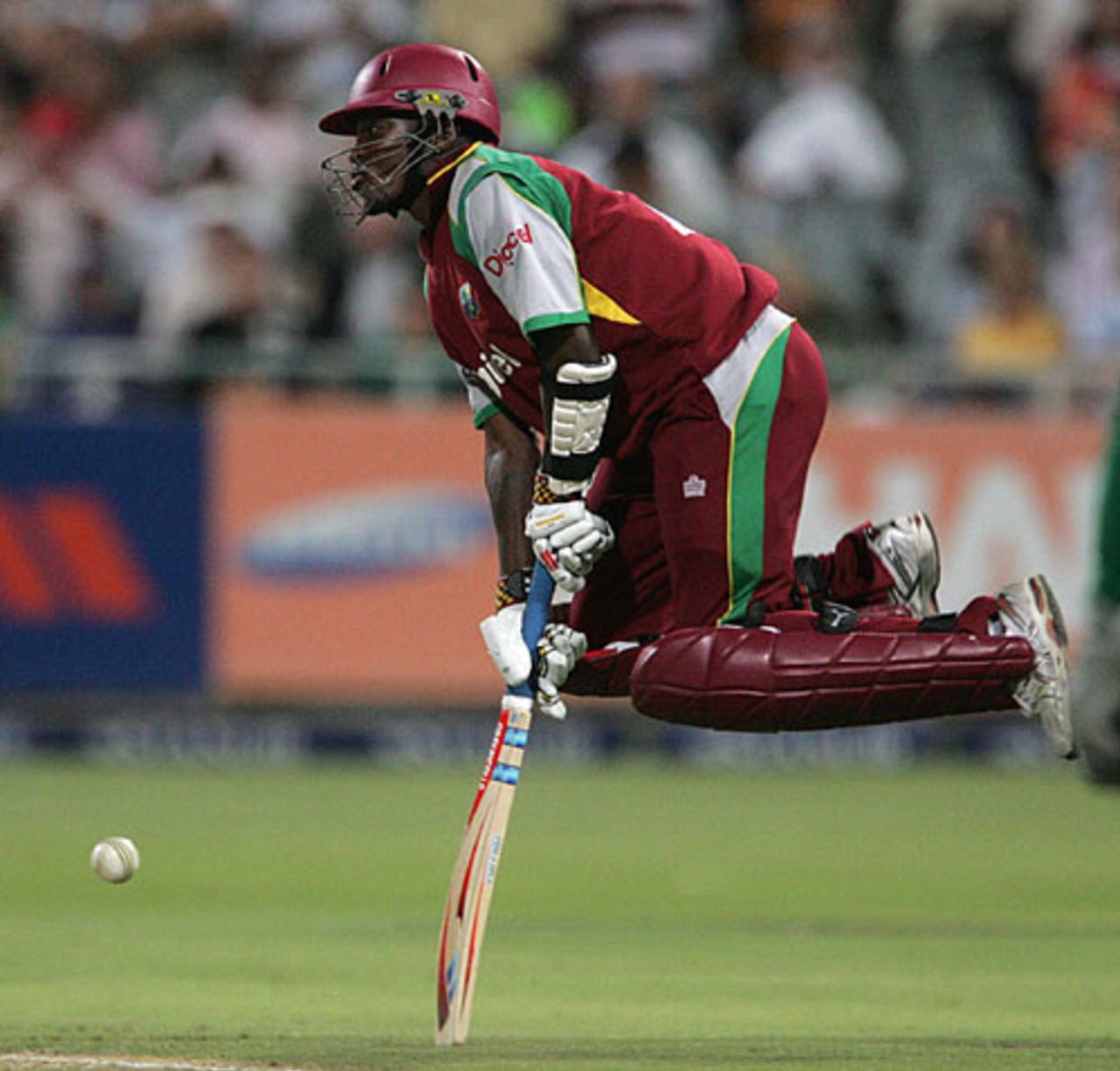 Fidel Edwards takes a yorker on the toe, South Africa v West Indies, 2nd ODI, Cape Town, January 25, 2008