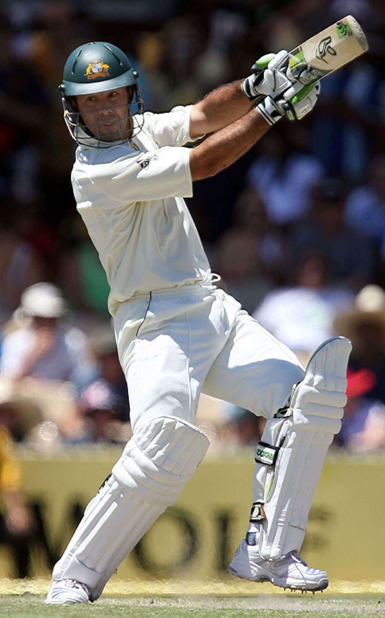 Ricky Ponting dabs one wide of the point fielder, Australia v India, 4th Test, Adelaide, 3rd day, January 26, 2008