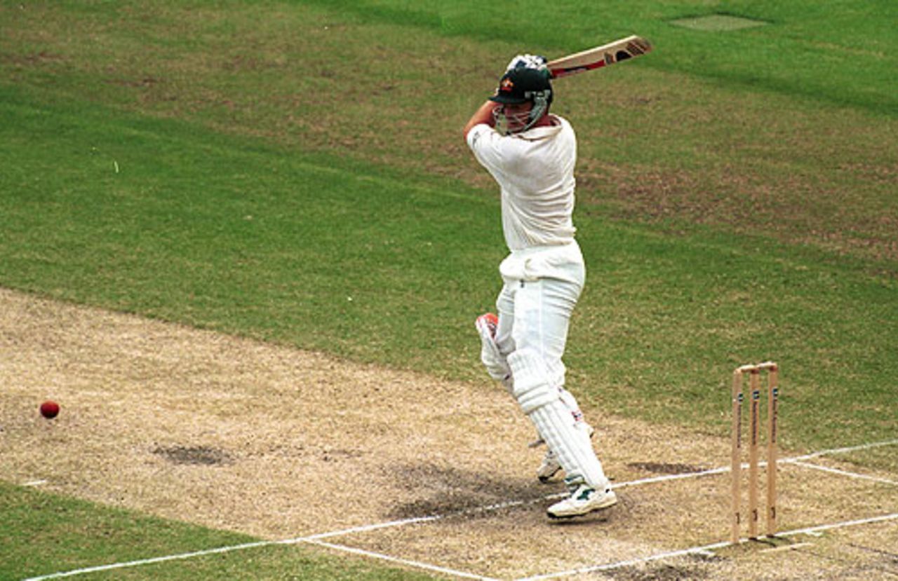 Adam Gilchrist during his 81 on Test debut