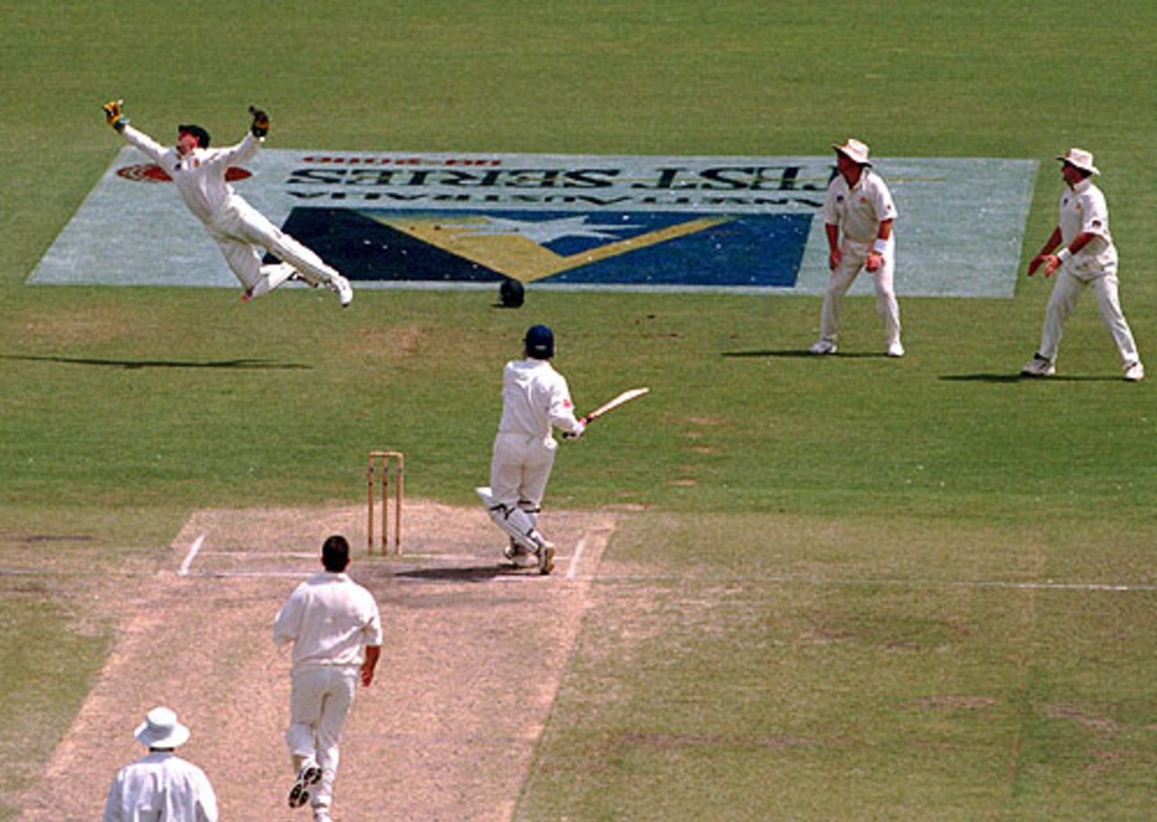 Adam Gilchrist takes an athletic catch