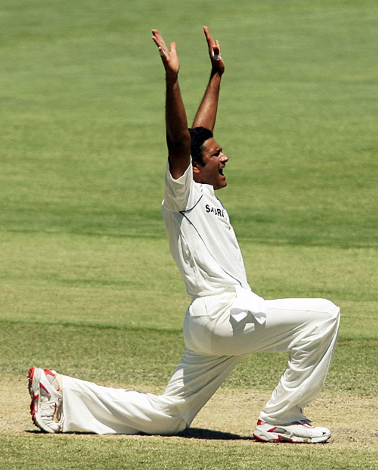 Anil Kumble belts out an appeal, Australia v India, 4th Test, Adelaide, 4th day, January 27, 2008