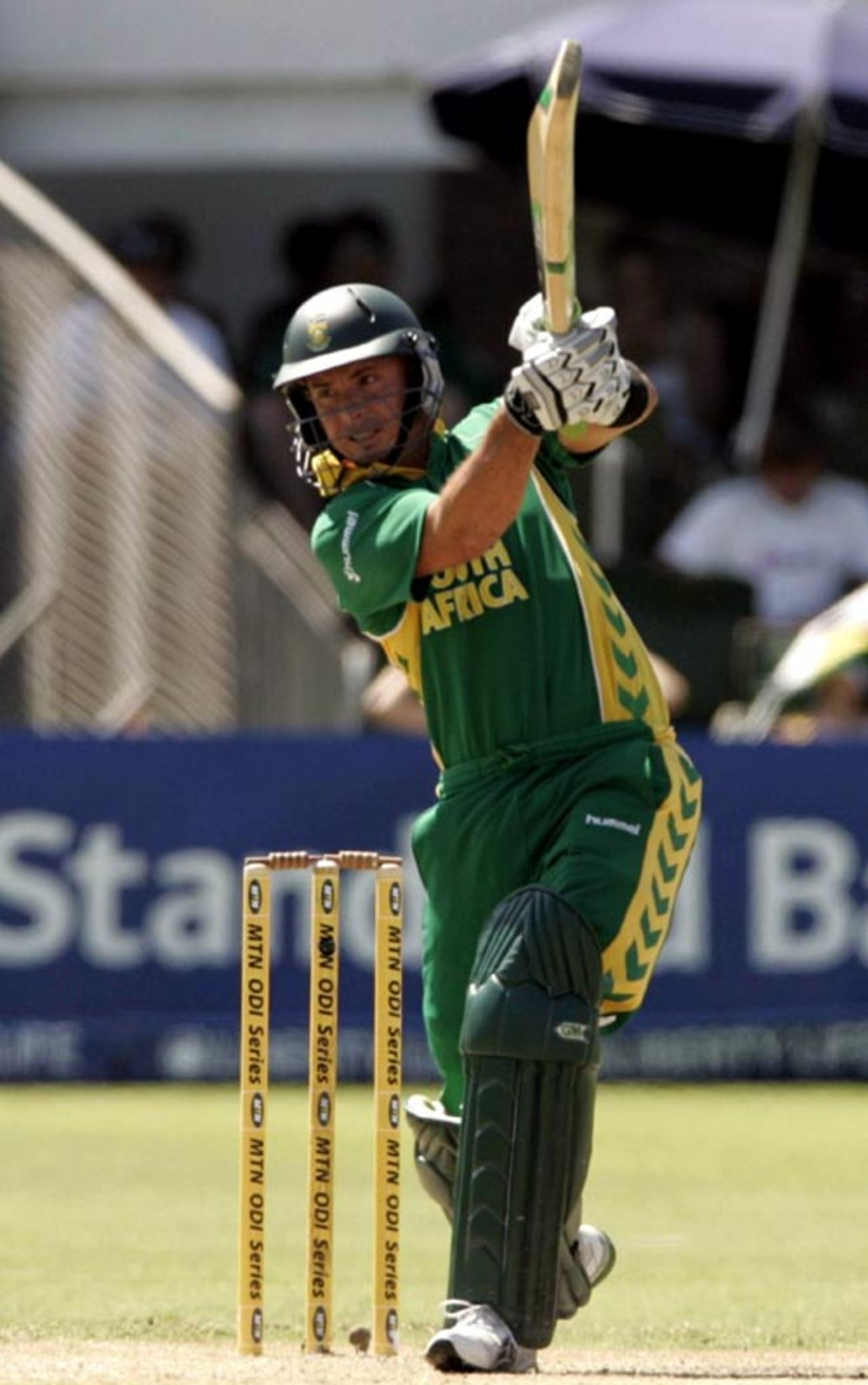 Herschelle Gibbs dispatches an overpitched delivery, South Africa v West Indies, 3rd ODI, Port Elizabeth, January 27, 2008
