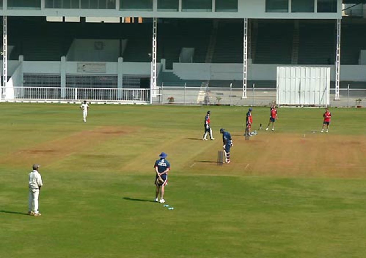 England A practice at the Brabourne Stadium, Mumbai, January 27, 2008