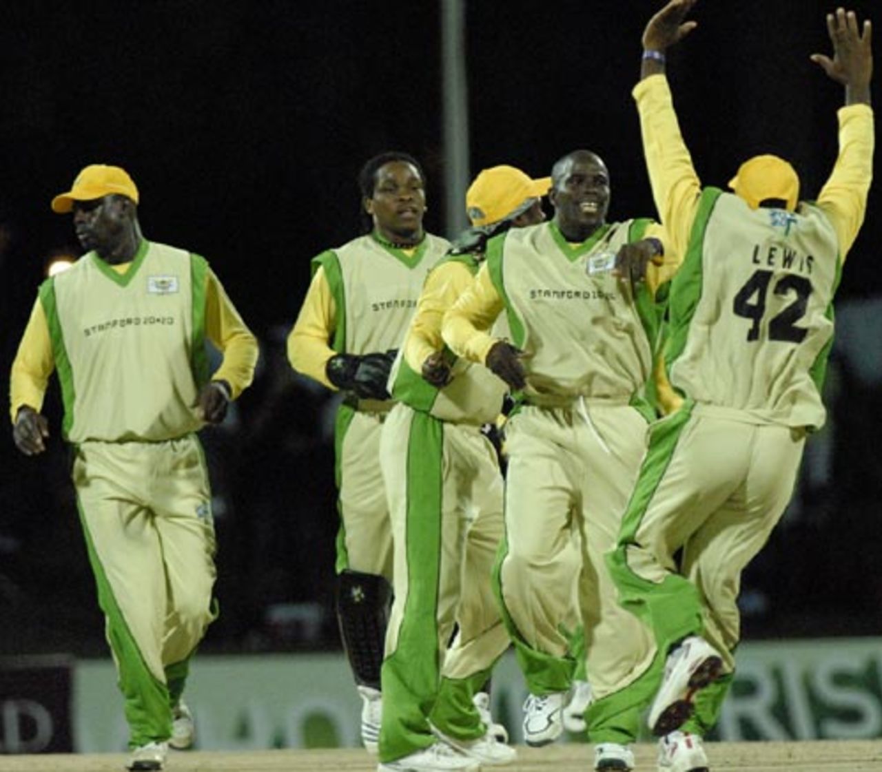 United States Virgin Islands celebrate a wicket, St Kitts v United States Virgin Islands, 5th match, Stanford 20/20, Antigua, January 30, 2007