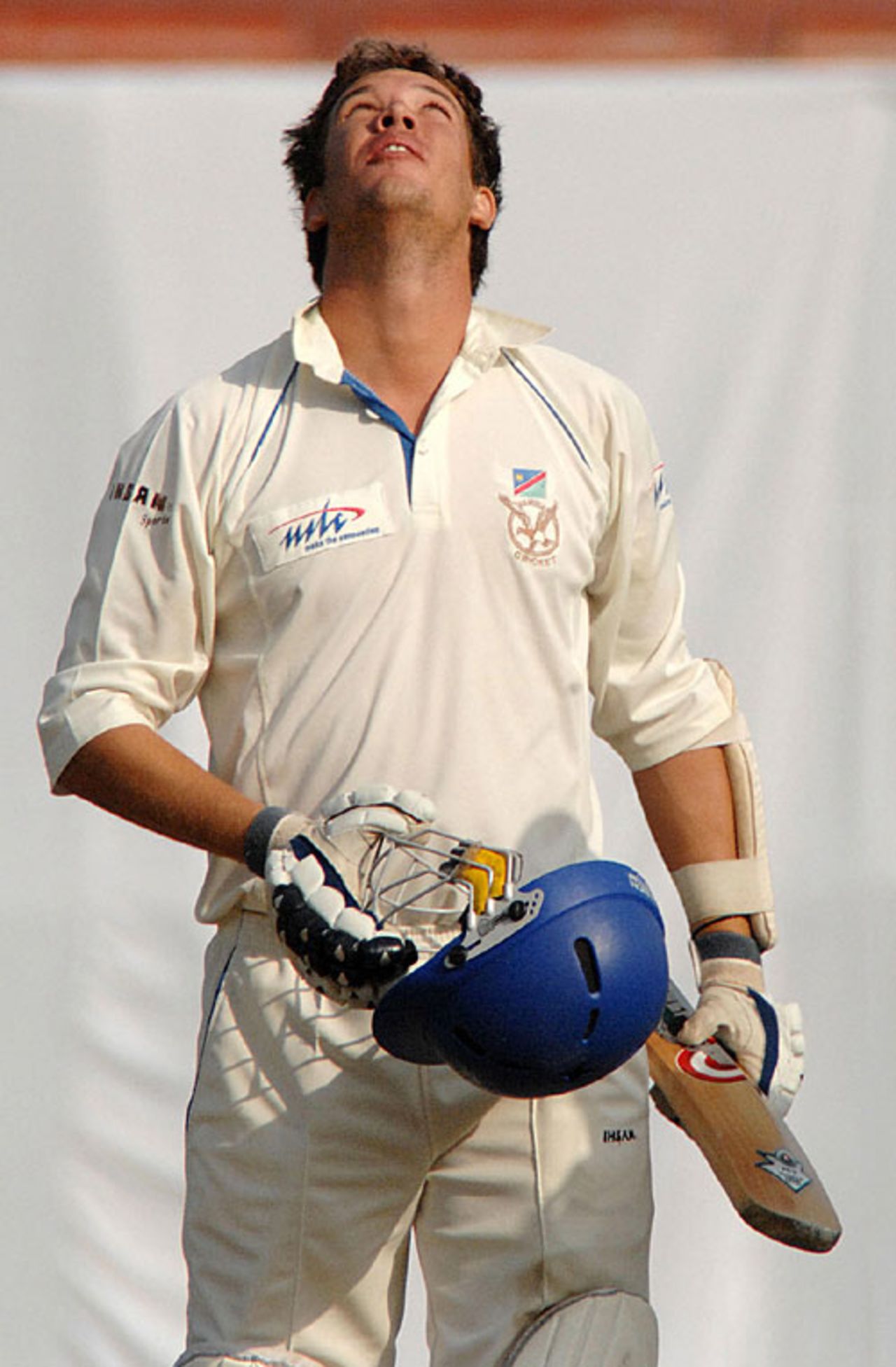 Gerrie Snyman celebrates his double-century, Kenya v Namibia, Intercontinental Cup, Sharjah, 3rd day, January 31, 2008
