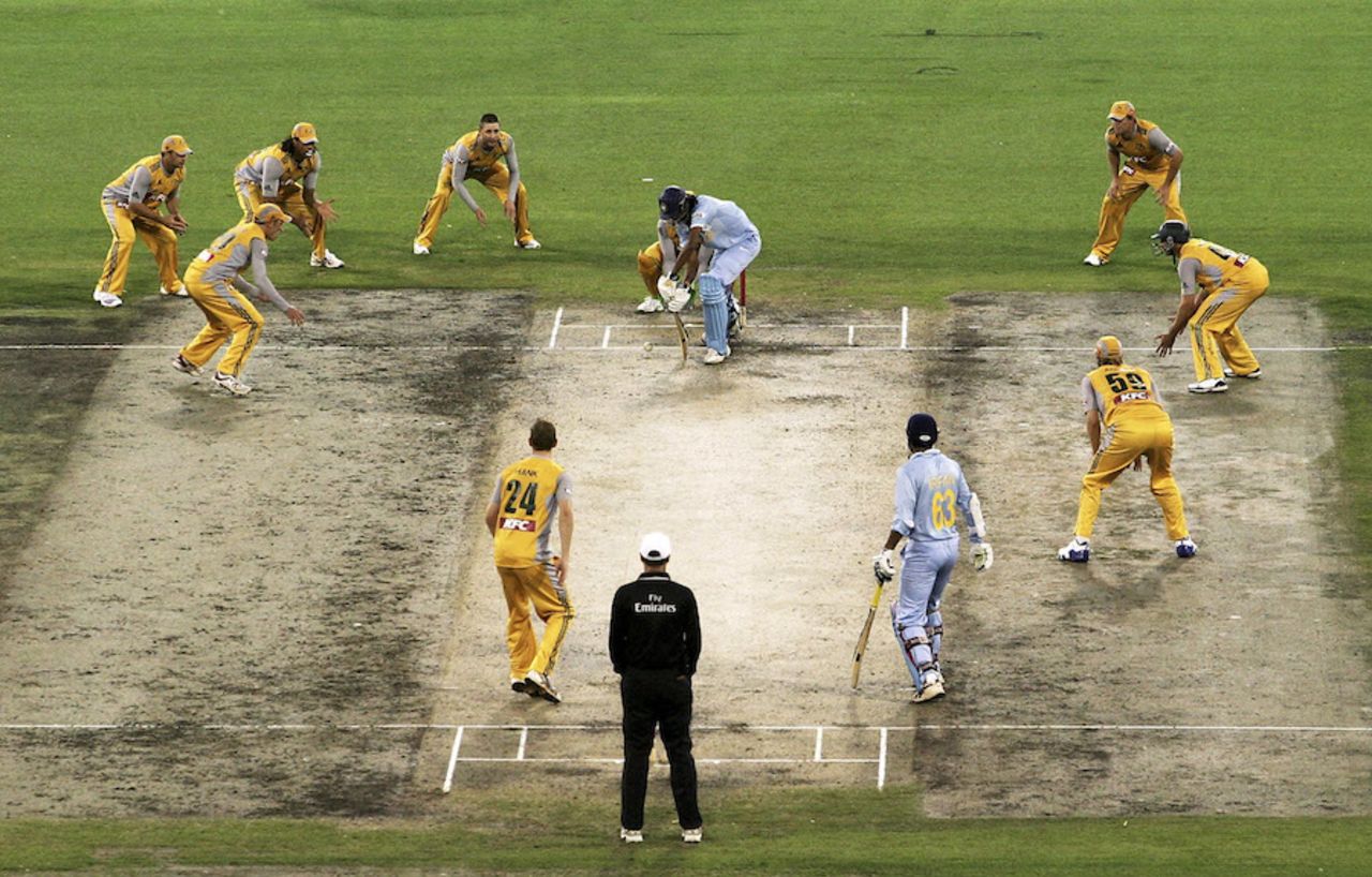 Taking the ... Adam Voges' hat-trick ball to Ishant Sharma, Australia v India, Twenty20 international, Melbourne, February 1, 2008