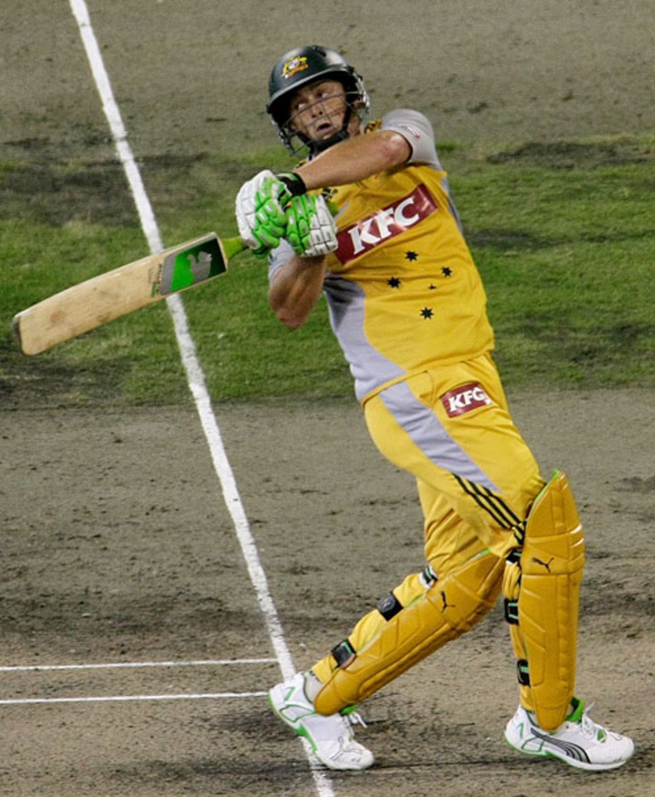 Adam Gilchrist on the attack in his final international Twenty20, Australia v India, Twenty20 international, Melbourne, February 1, 2008