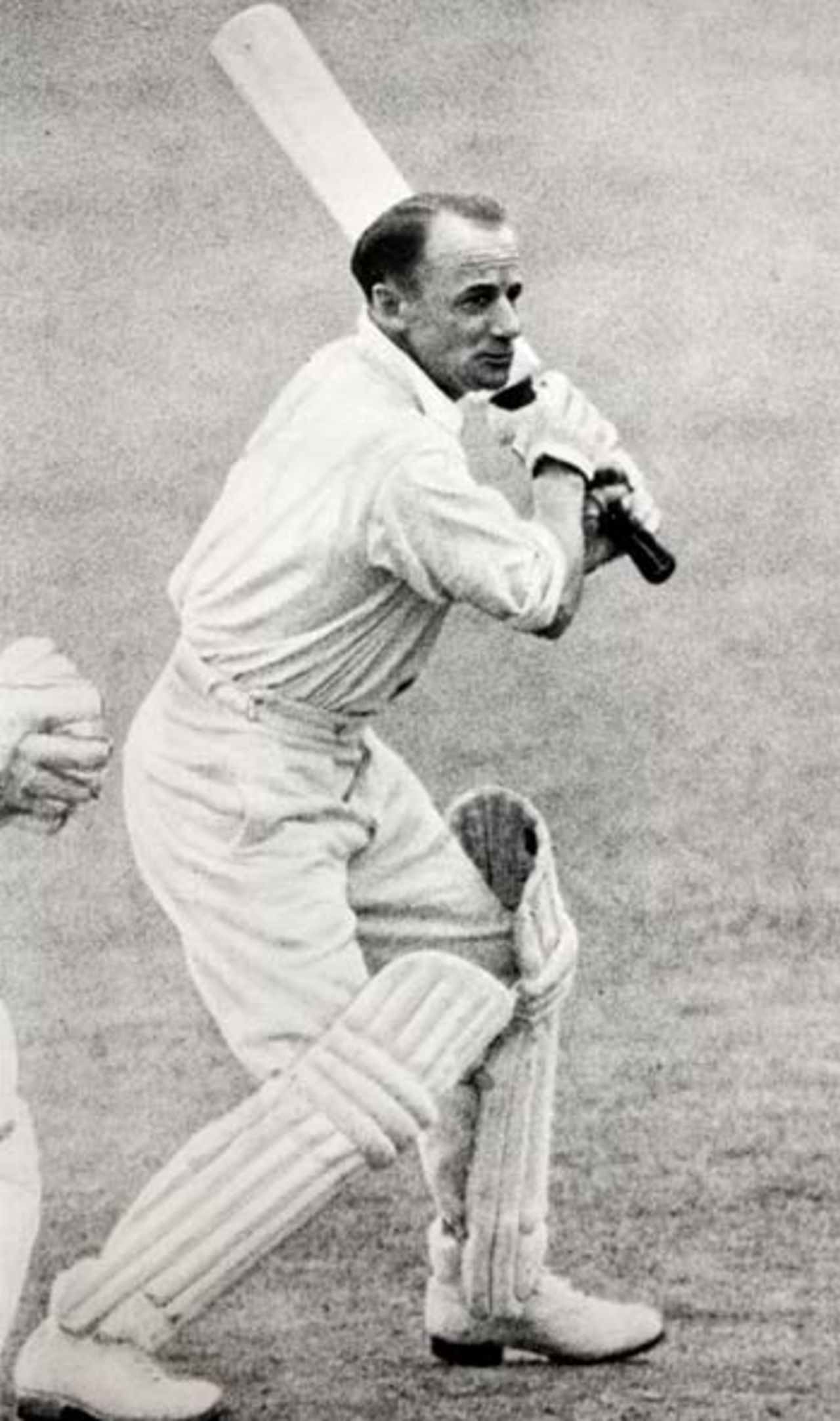 Don Bradman batting in 1948