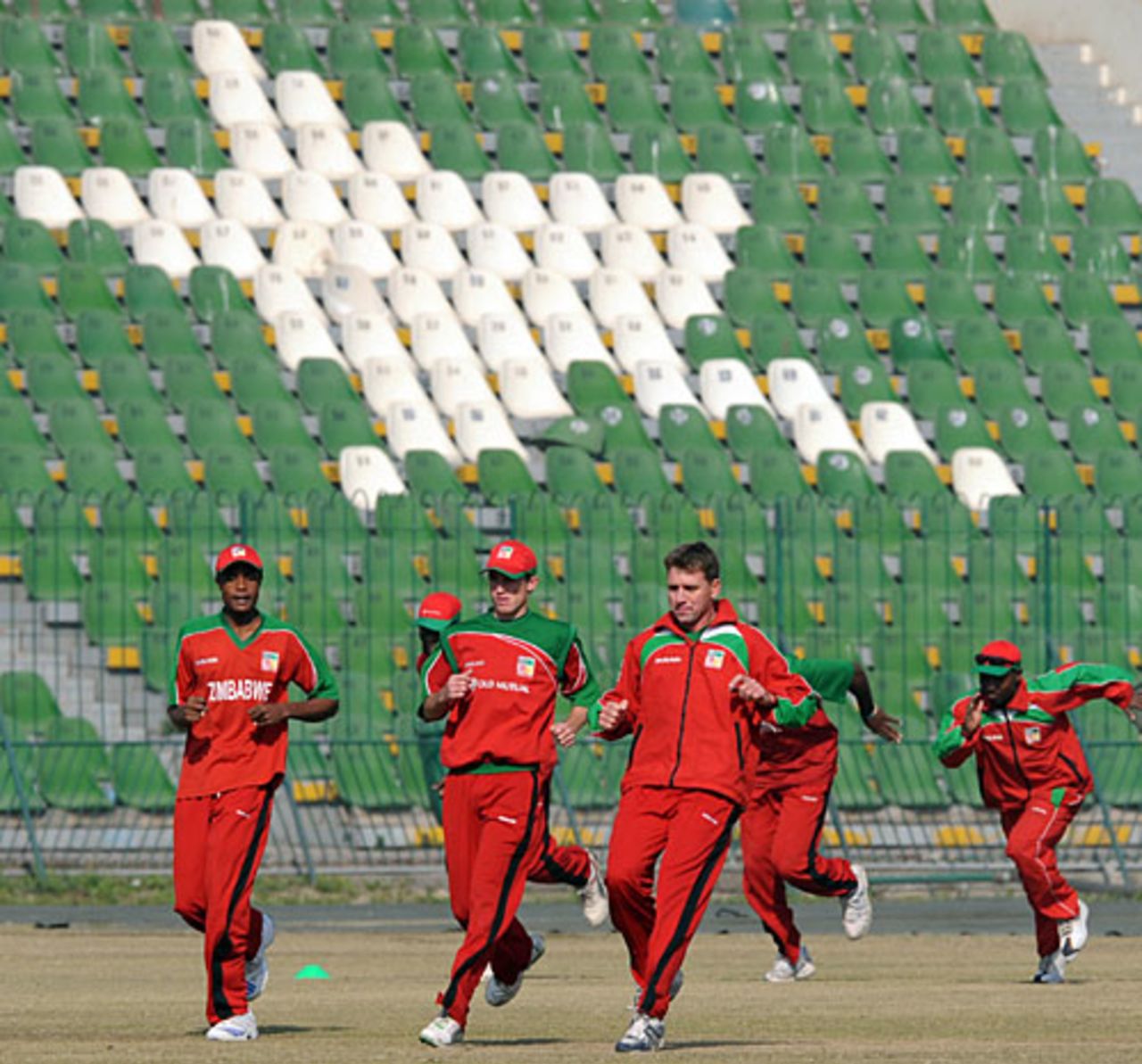 Zimbabwe players practise ahead of the final ODI against Pakistan, Lahore, February 1, 2008
