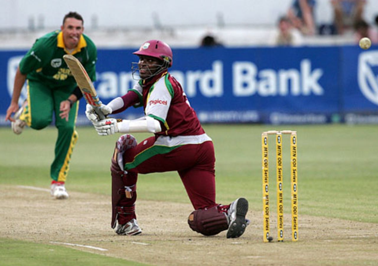 Jerome Taylor swats Andre Nel to the leg side, 4th ODI, Durban, February 1, 2008