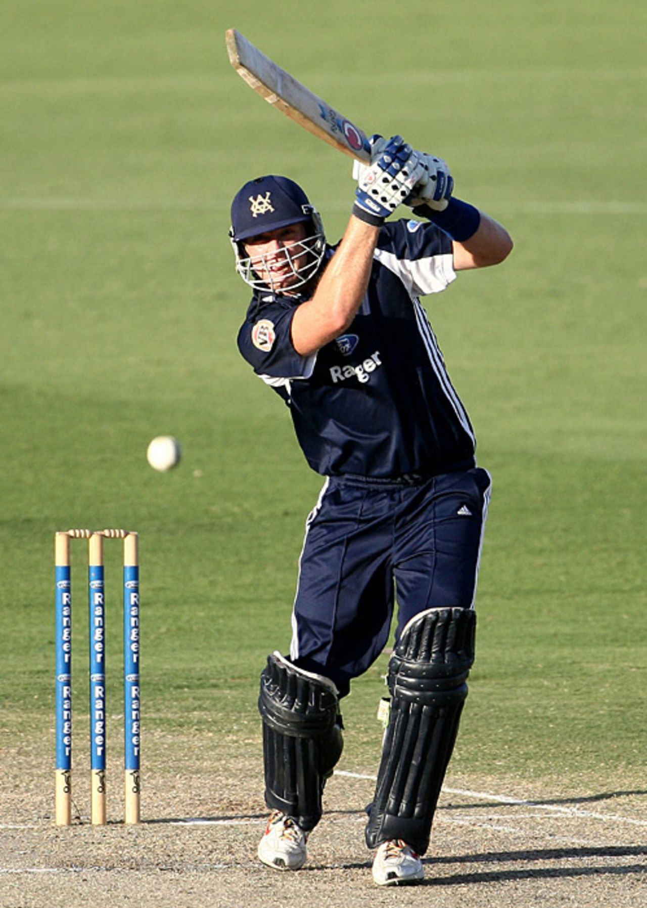 Cameron White drives down the ground, Western Australia v Victoria, Ford Ranger Cup, Perth, February 2, 2008