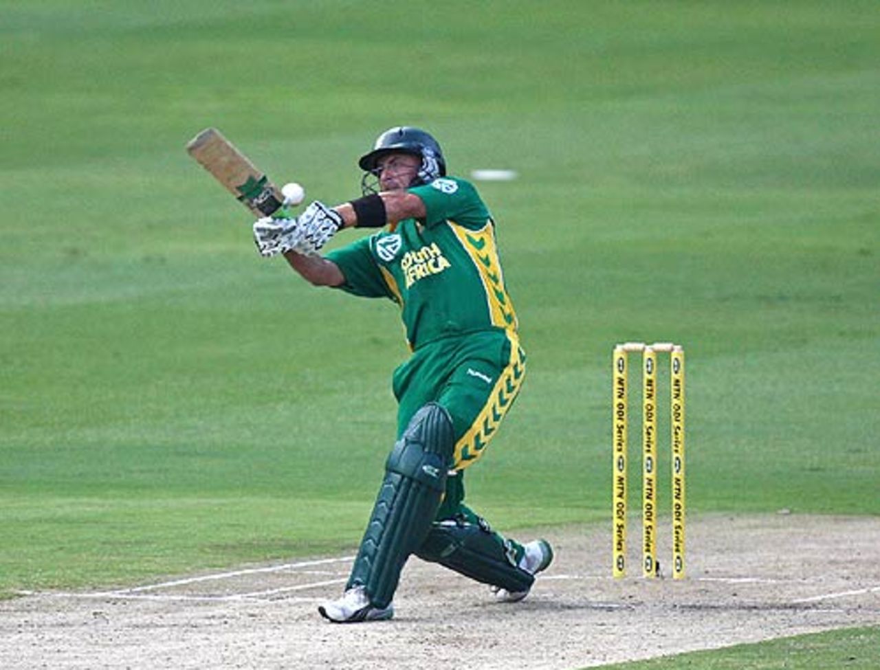 Herschelle Gibbs lofts during his 102, South Africa v West Indies, 5th ODI, Johannesburg, February 3, 2008