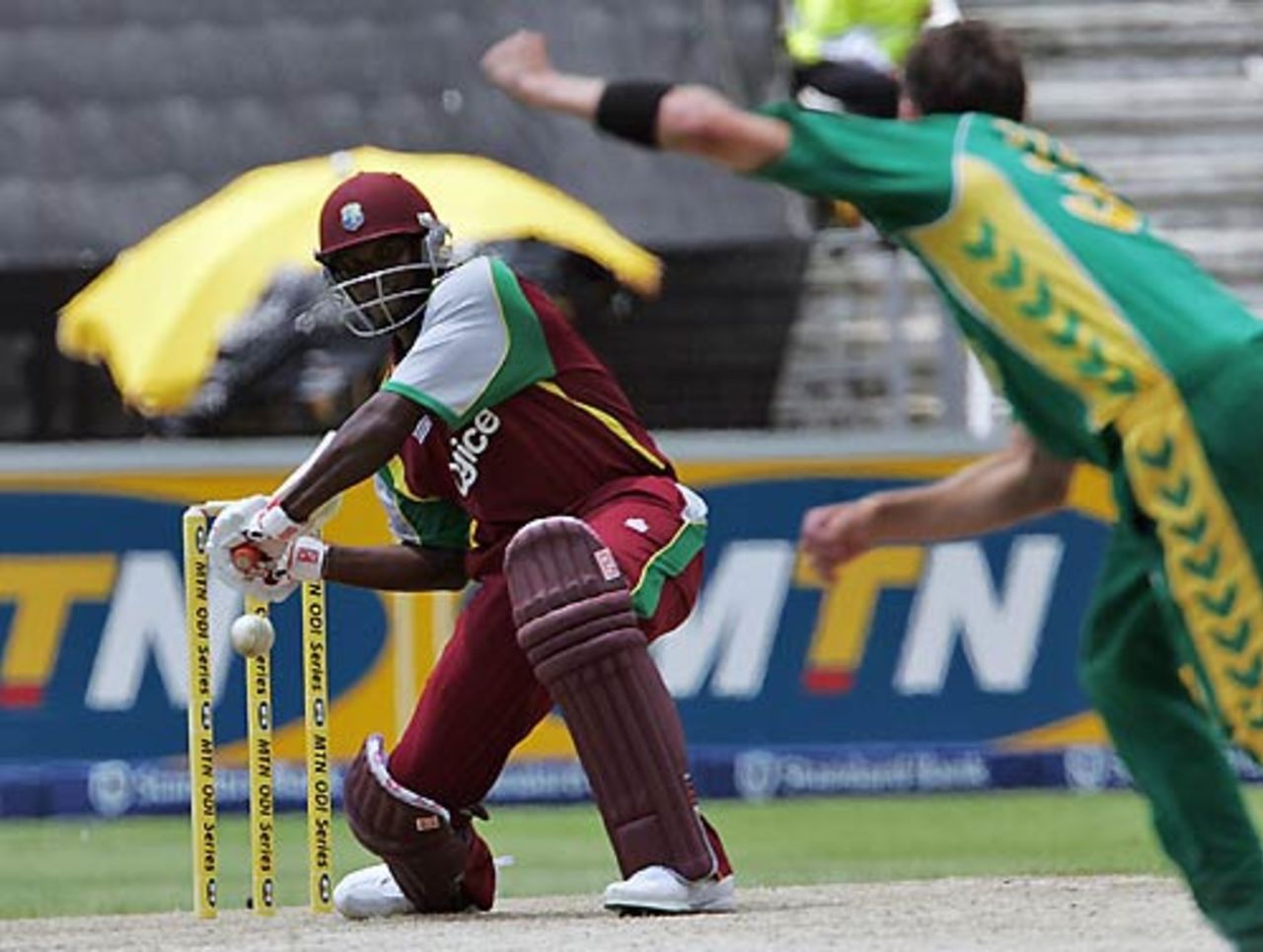 Patrick Browne propped West Indies with an unbeaten 49, South Africa v West Indies, 5th ODI, Johannesburg, February 3, 2008