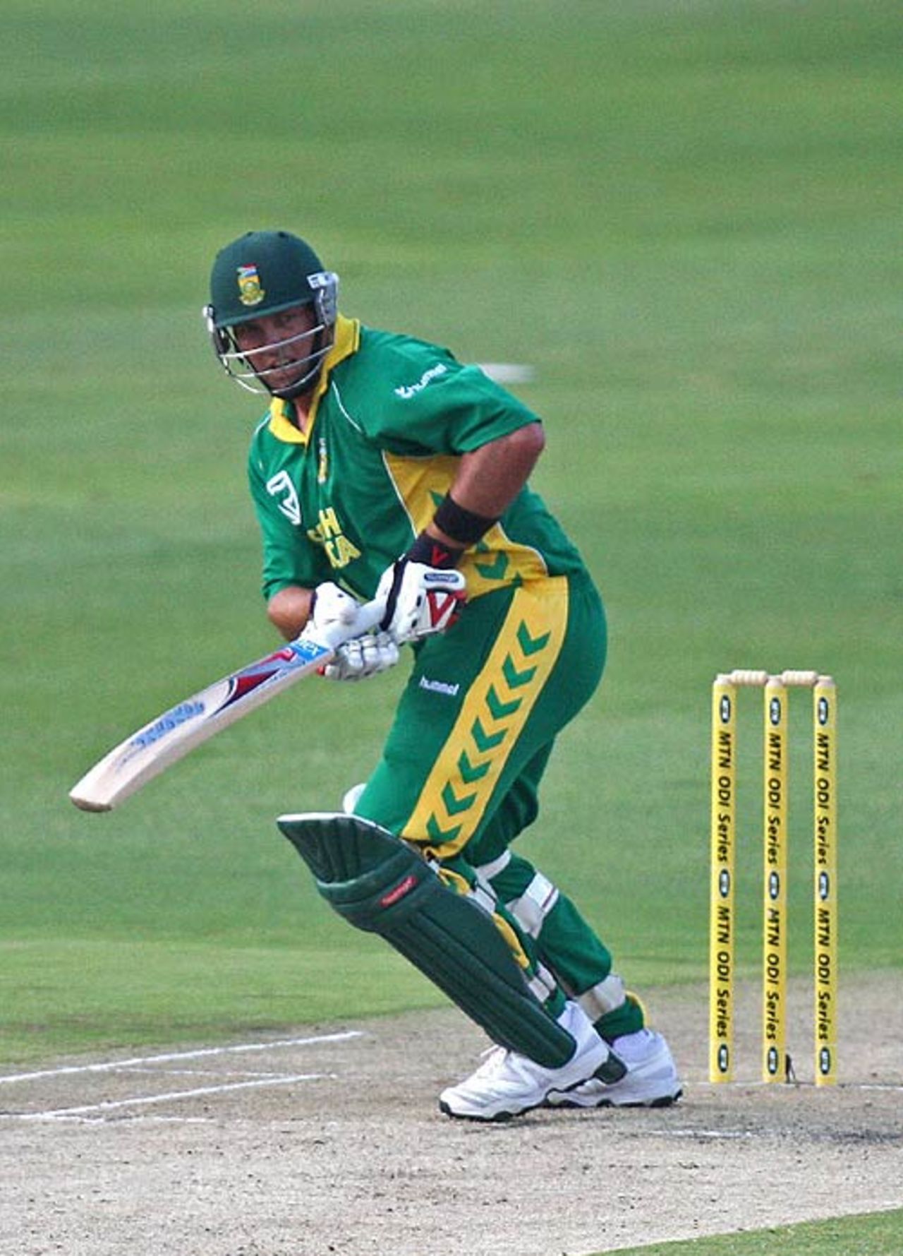 Jacques Kallis nudges one to the on side, South Africa v West Indies, 5th ODI, Johannesburg, February 3, 2008