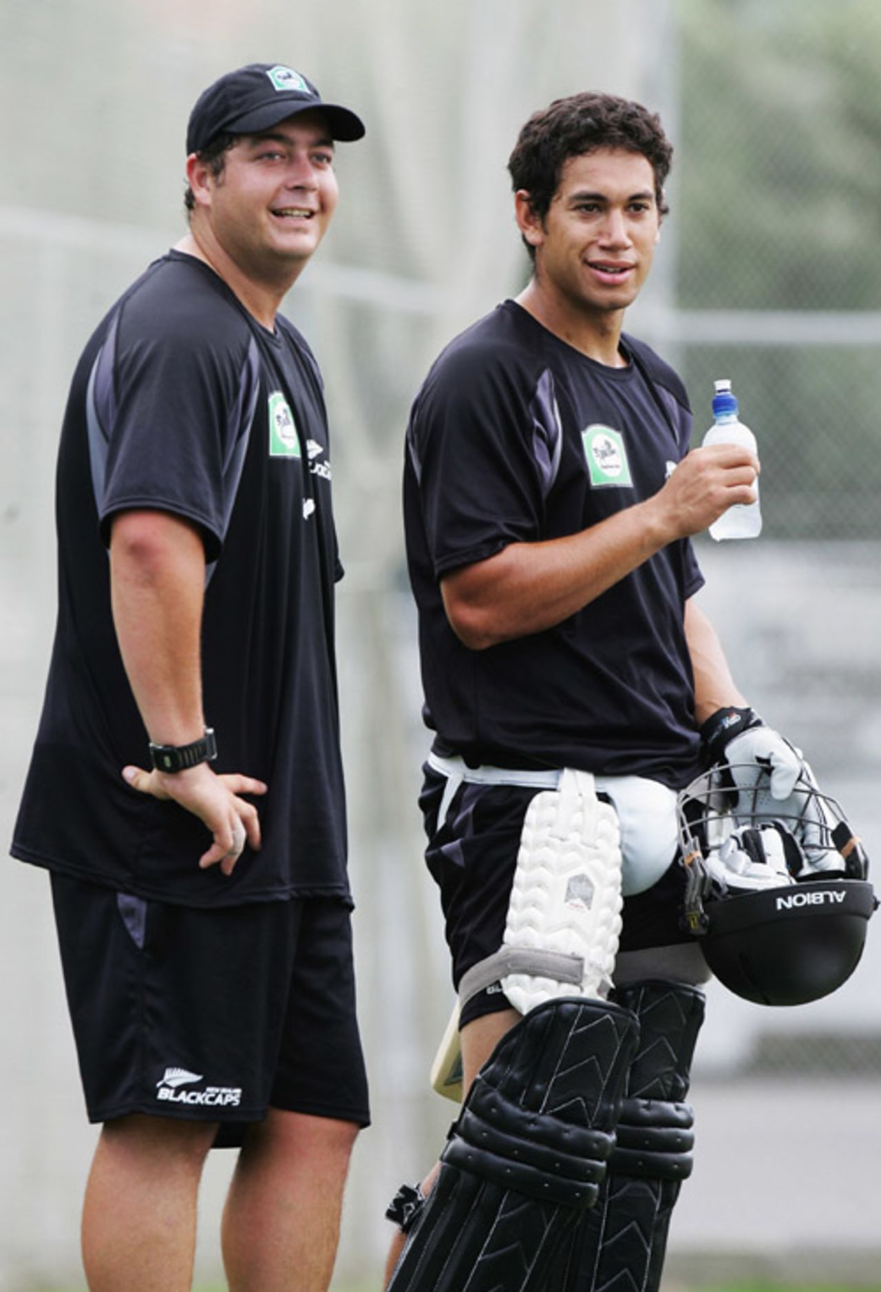 Jesse Ryder and Ross Taylor share a lighter moment, Auckland, February 4, 2008 